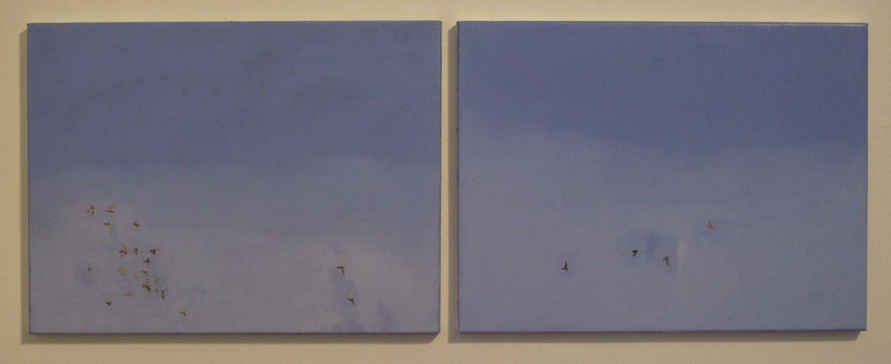 Paul Uhlmann, Above, 2009, oil paint on linen diptych