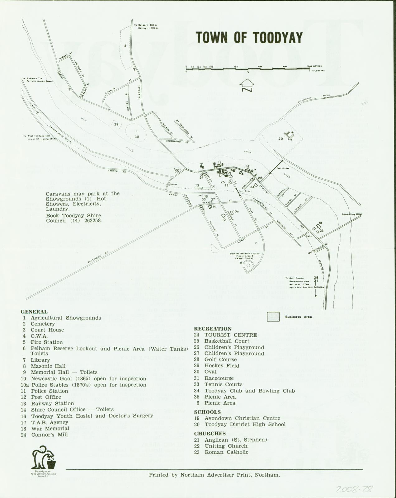 Toodyay tourist brochure & map, side 2
