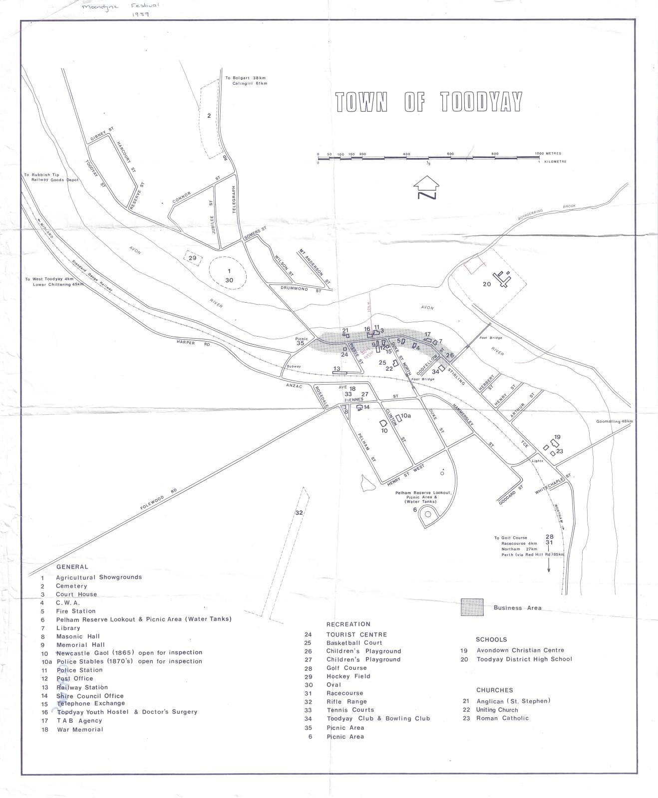 Toodyay Town Map