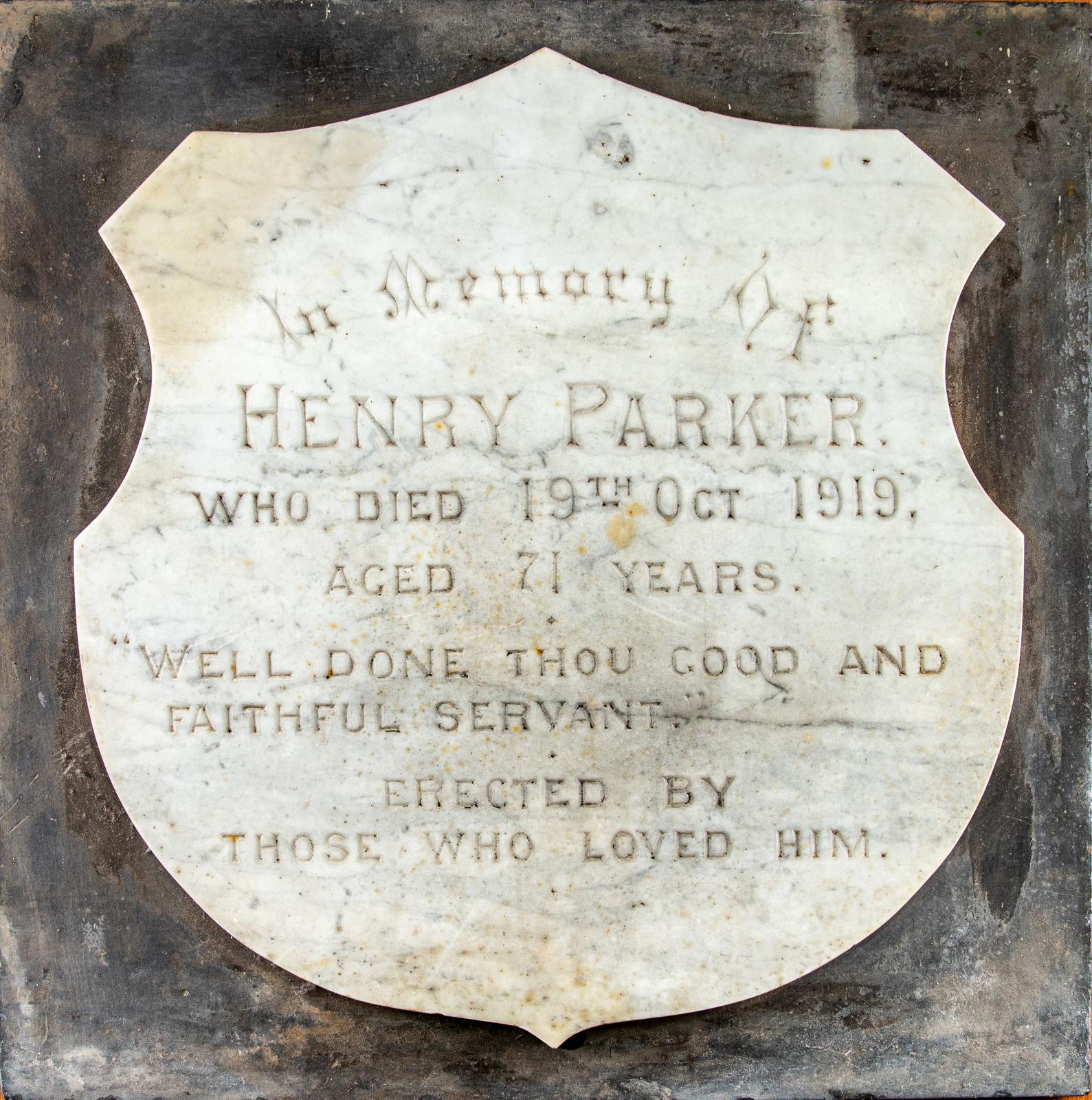 memorial stone, Henry Parker