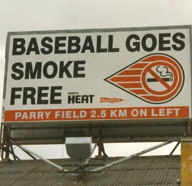 Bygone signage of baseball’s long association with Healthway