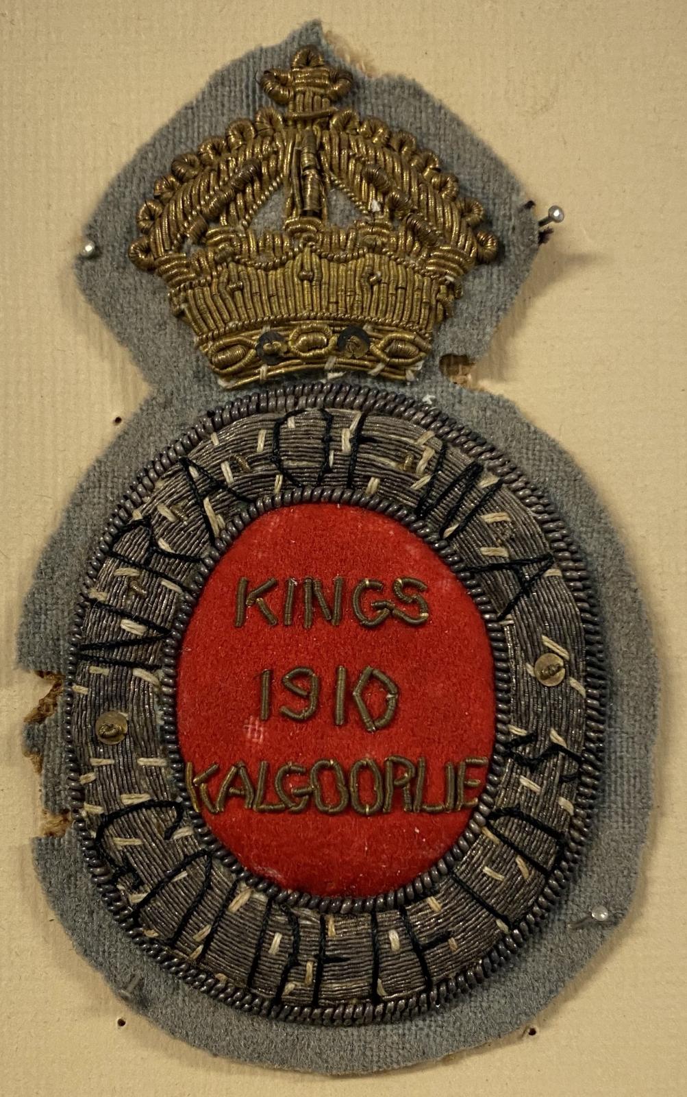 Bill Garrity's 1910 King's Prize badge