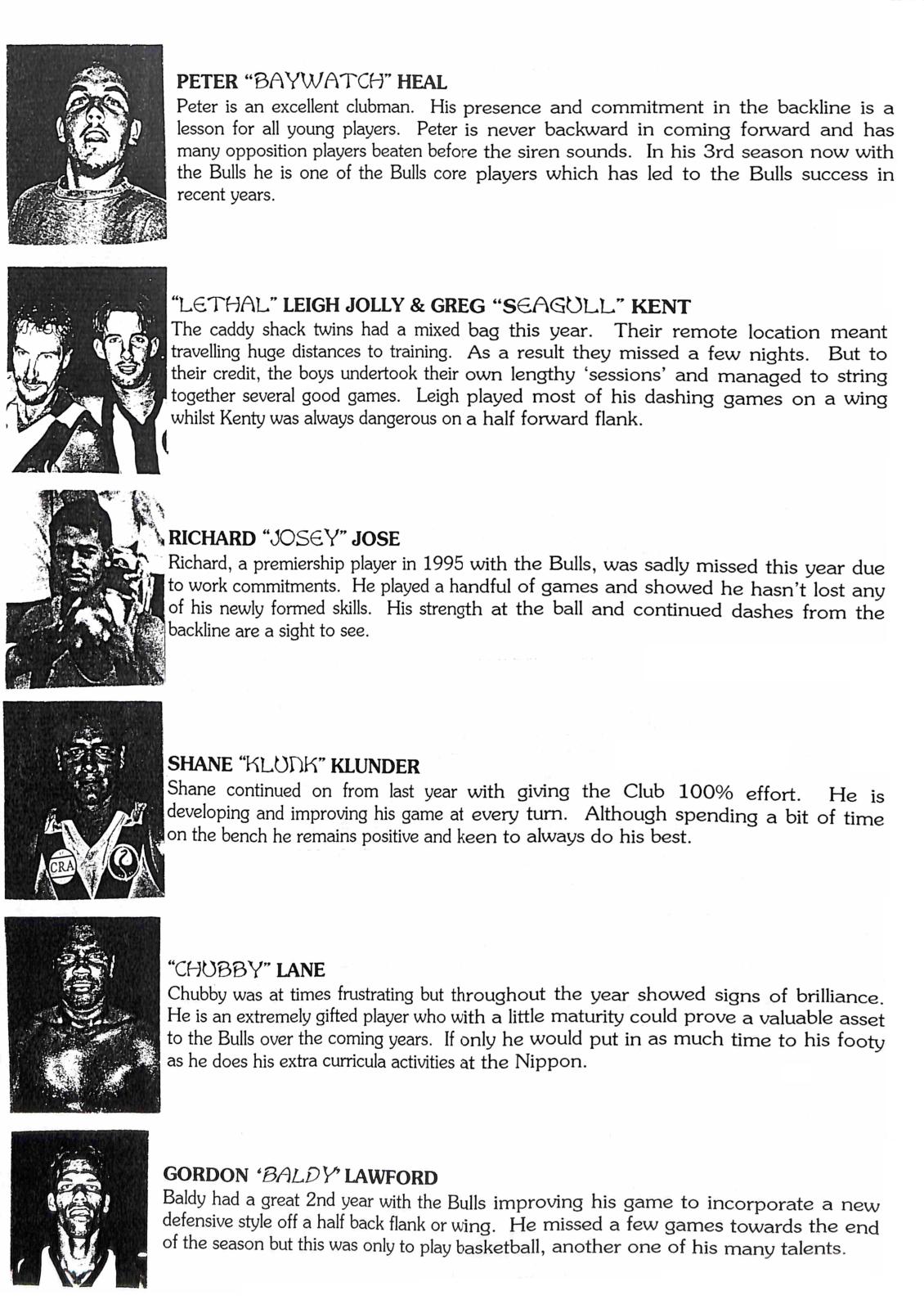 Broome Bulls Bull Dust magazine 1996