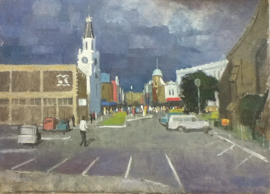 Frank Norton, Fremantle Town Hall, High Street, 1966, oil paint on canvas on board, no.1445