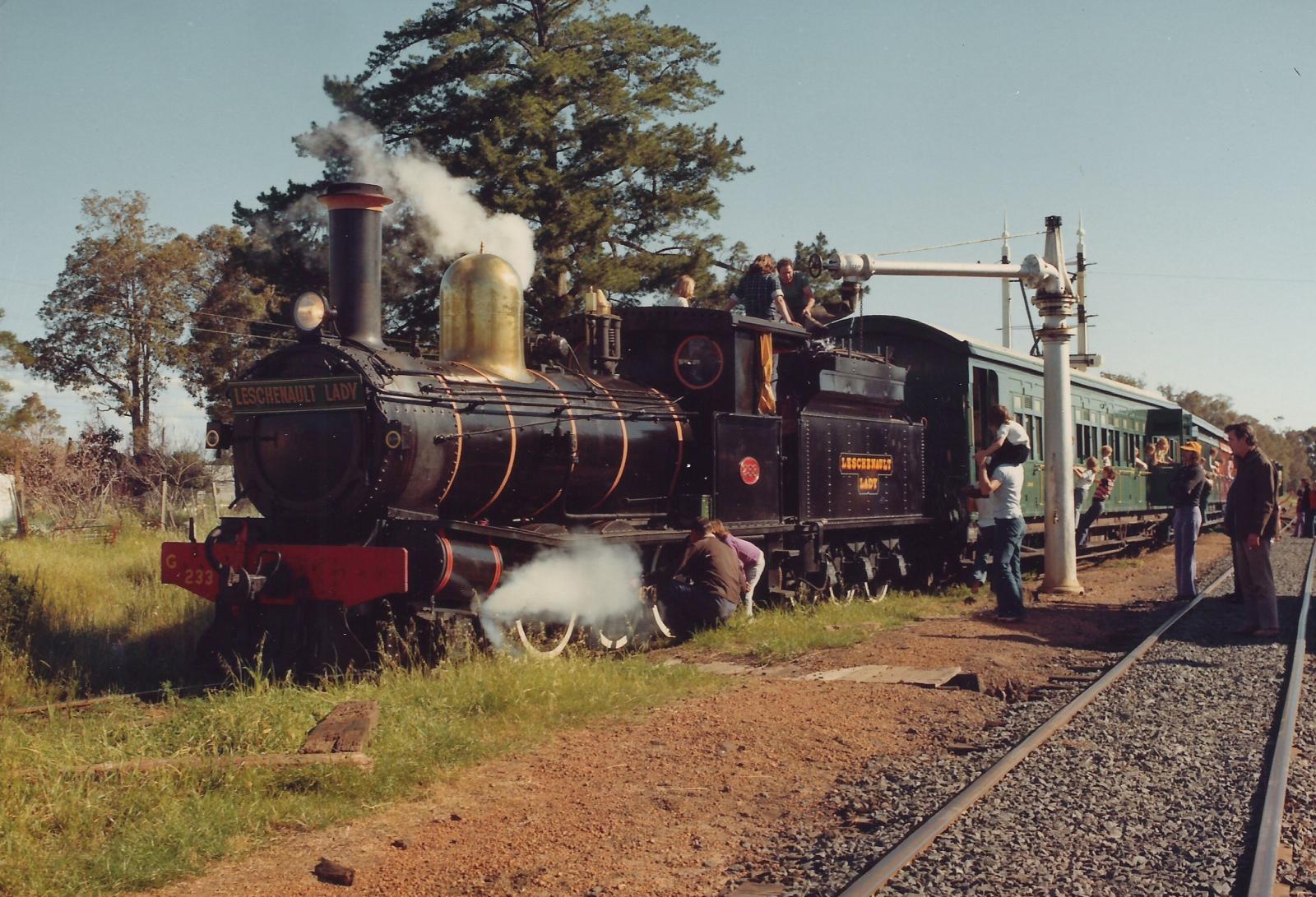 Leschenault Lady taking on water from water column in Boyanup