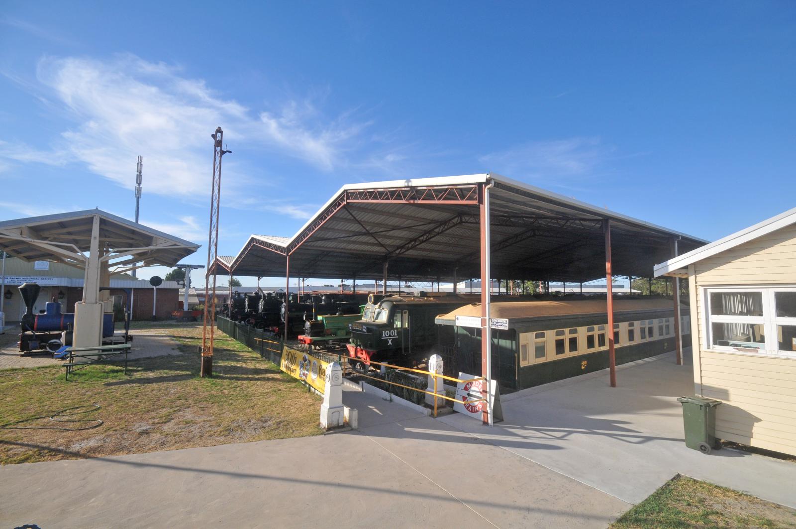 The Railway Museum at Bassendean is much bigger than can be seen from the road. Entry is through the cream station building like structure on Railway Parade.