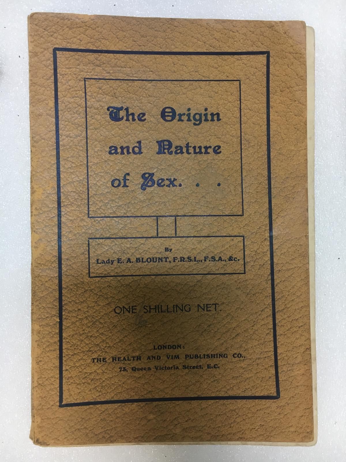 Small paperback book entitled The Origin and Nature of Sex