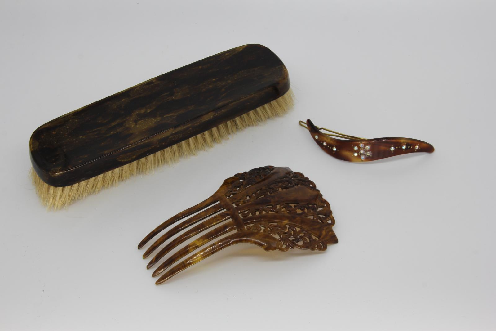 brush, comb and clip