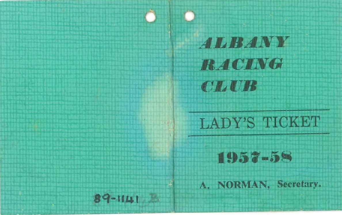 Albany Racing Club Lady's Ticket