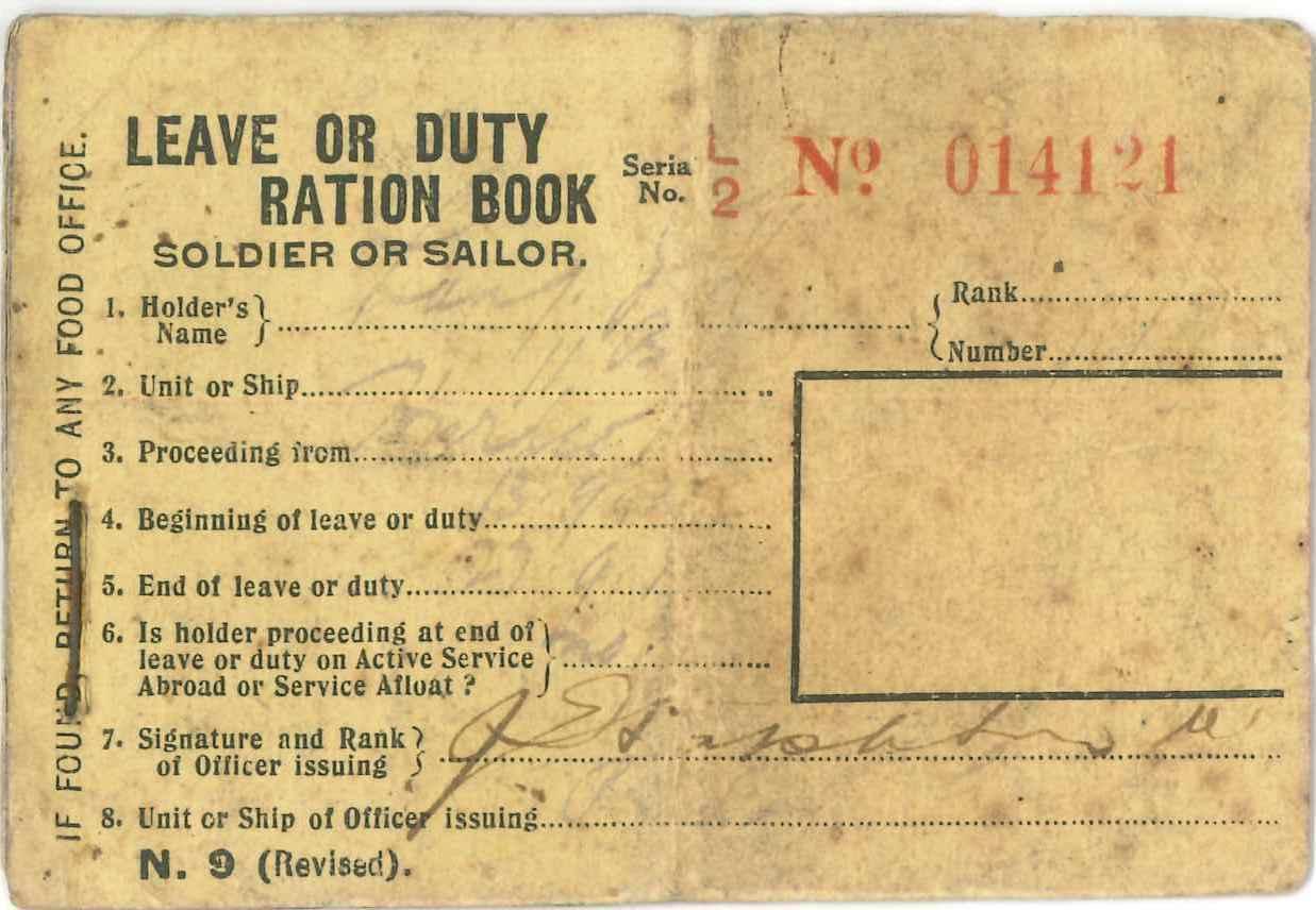 Ration book front