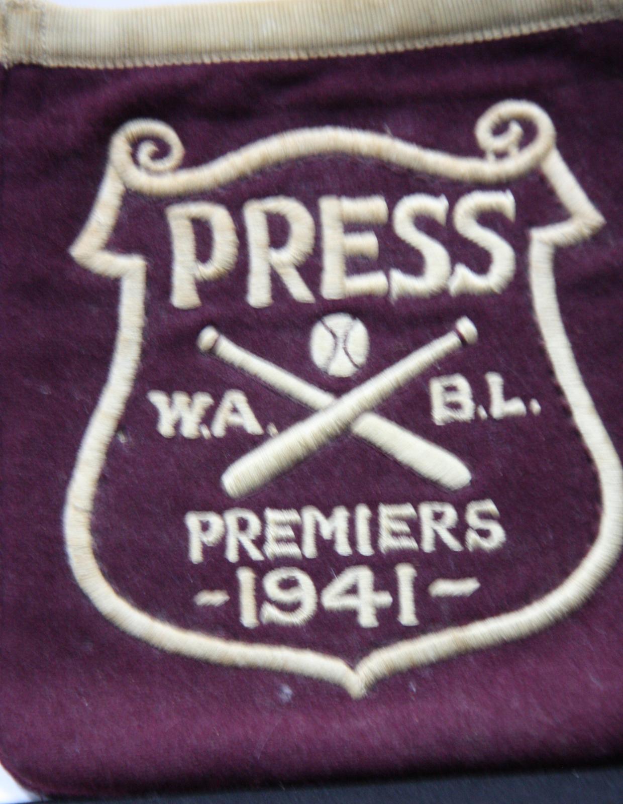 1941 West Australian Baseball League Premiers Pocket Patch