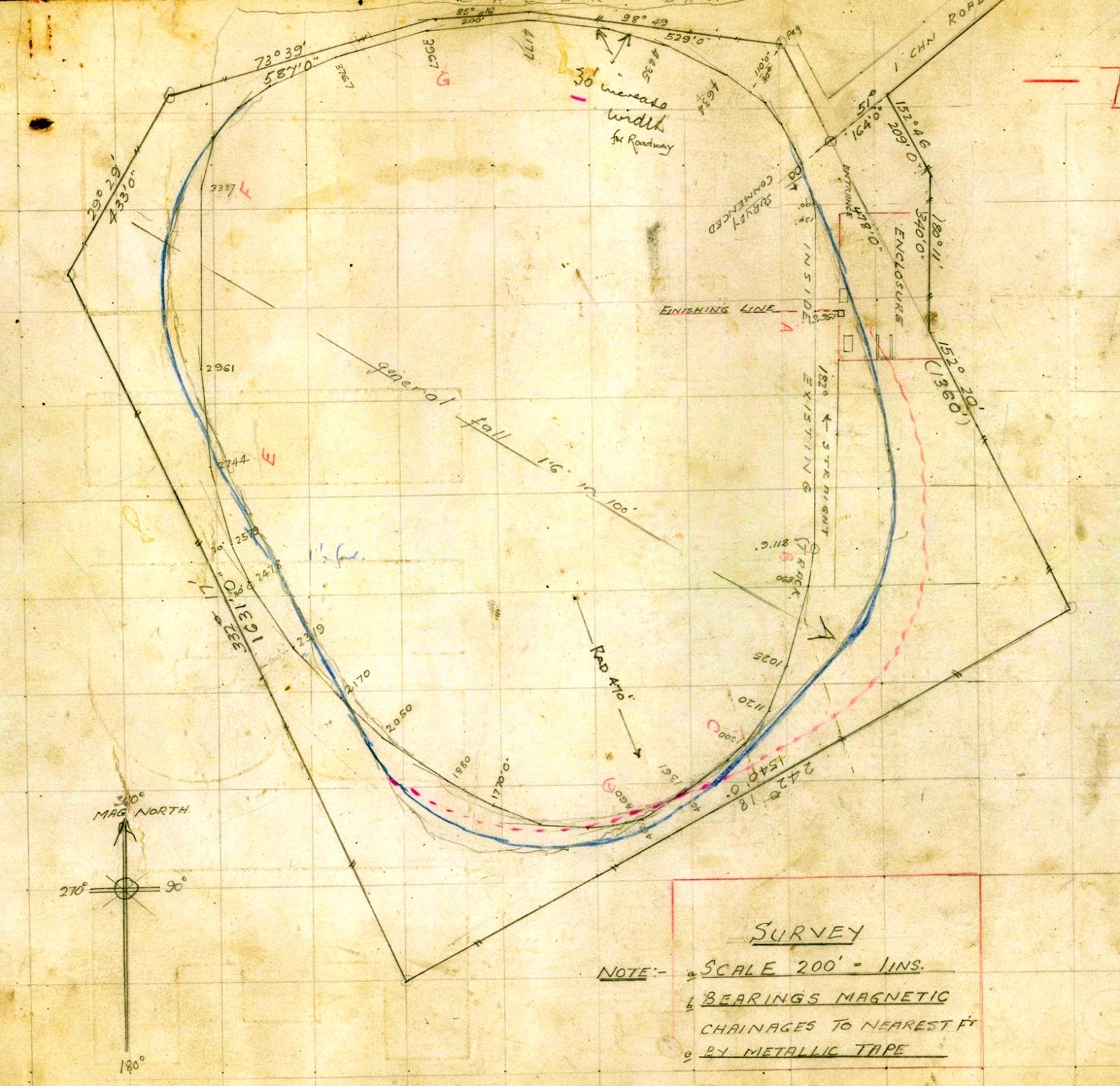 Toodyay racecourse in 1946 diagram close-up