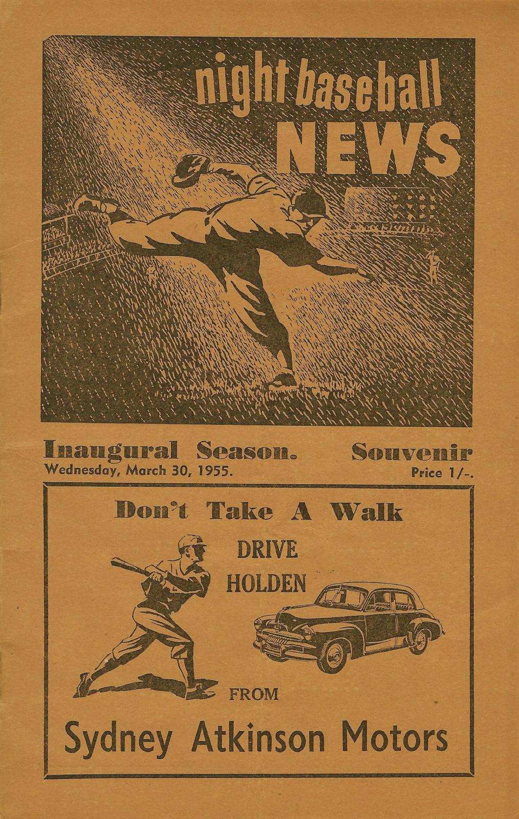 1955 'Night Baseball News' Vol. 1. No. 20.