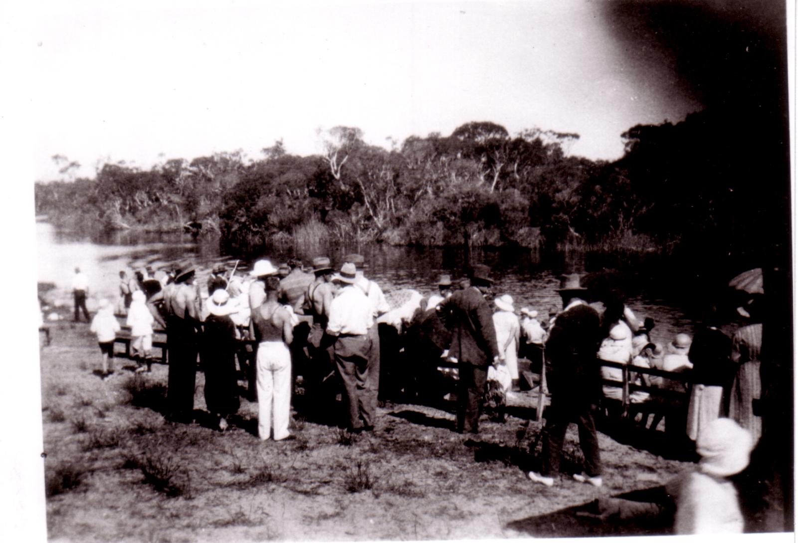 Gordon River Picnic Day.  At The Pool Near Hall. circa 1930, Gordon River.