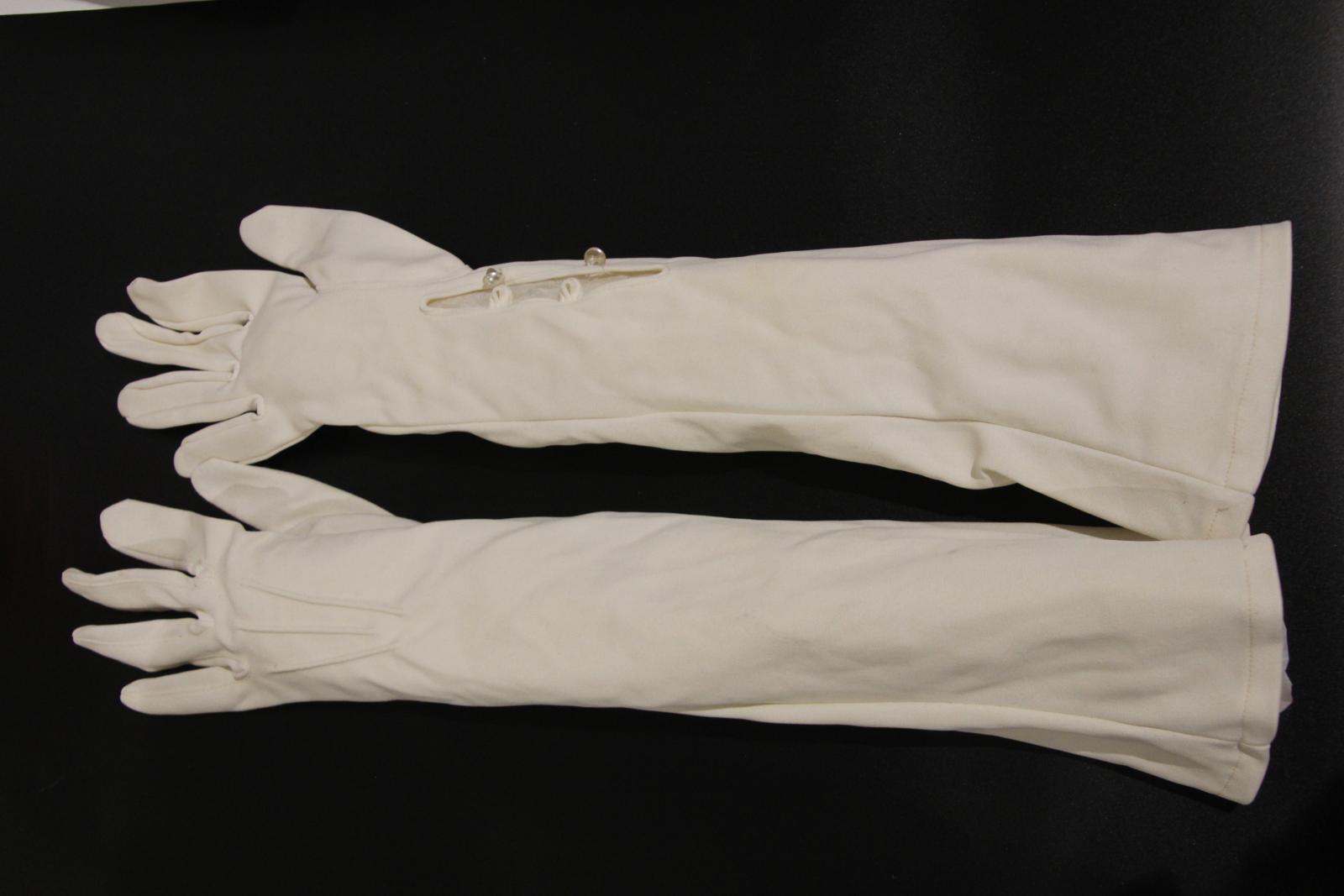 Two long white gloves