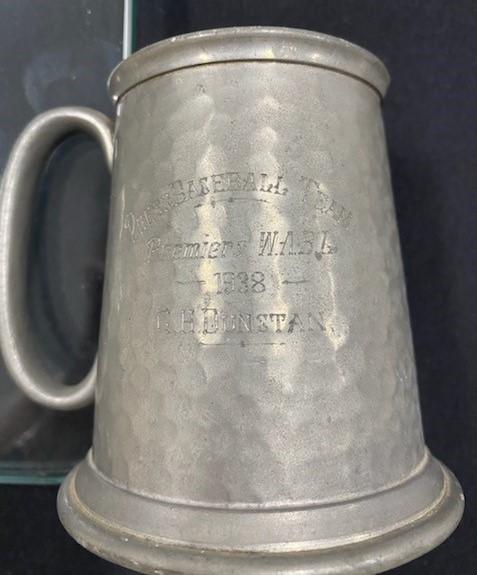 1938 Press Baseball Team Premiers' pewter tankard