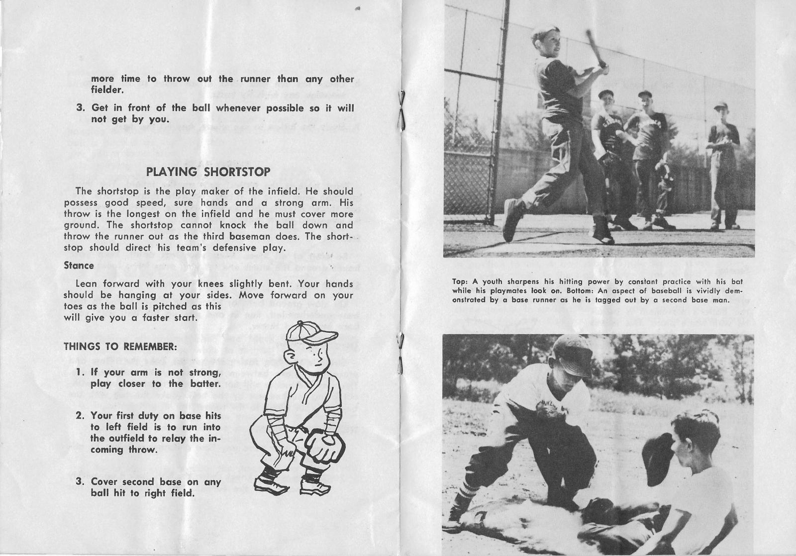 'Tips of Playing Baseball' booklet (inside pages)