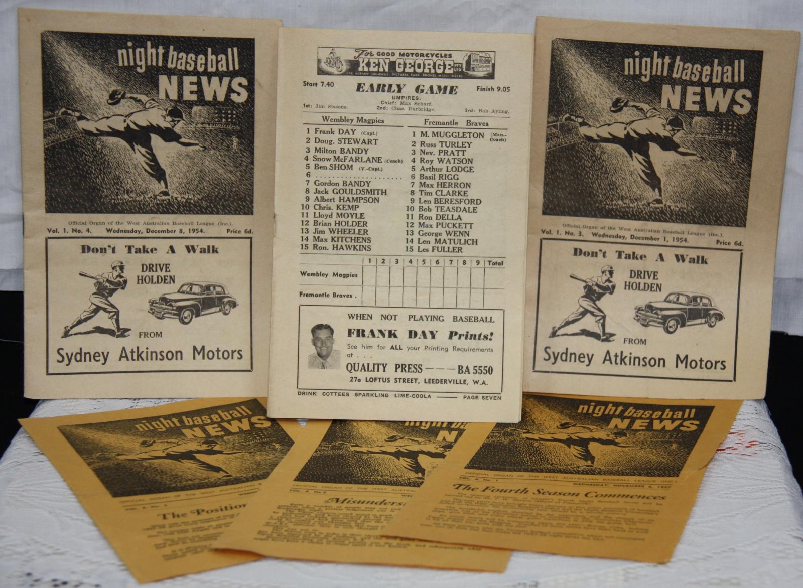 Sample of 23 issues of Night Baseball News