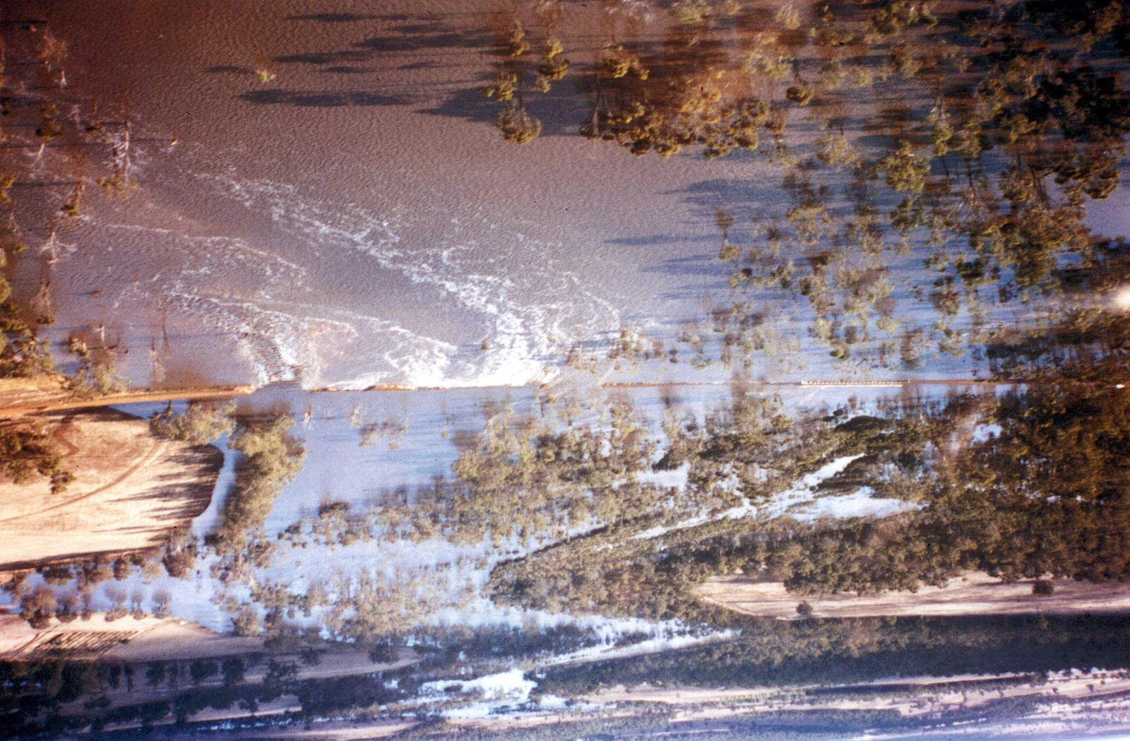 Aerial View Of Yeriminup Bridge & Causeway, Flooded1982.