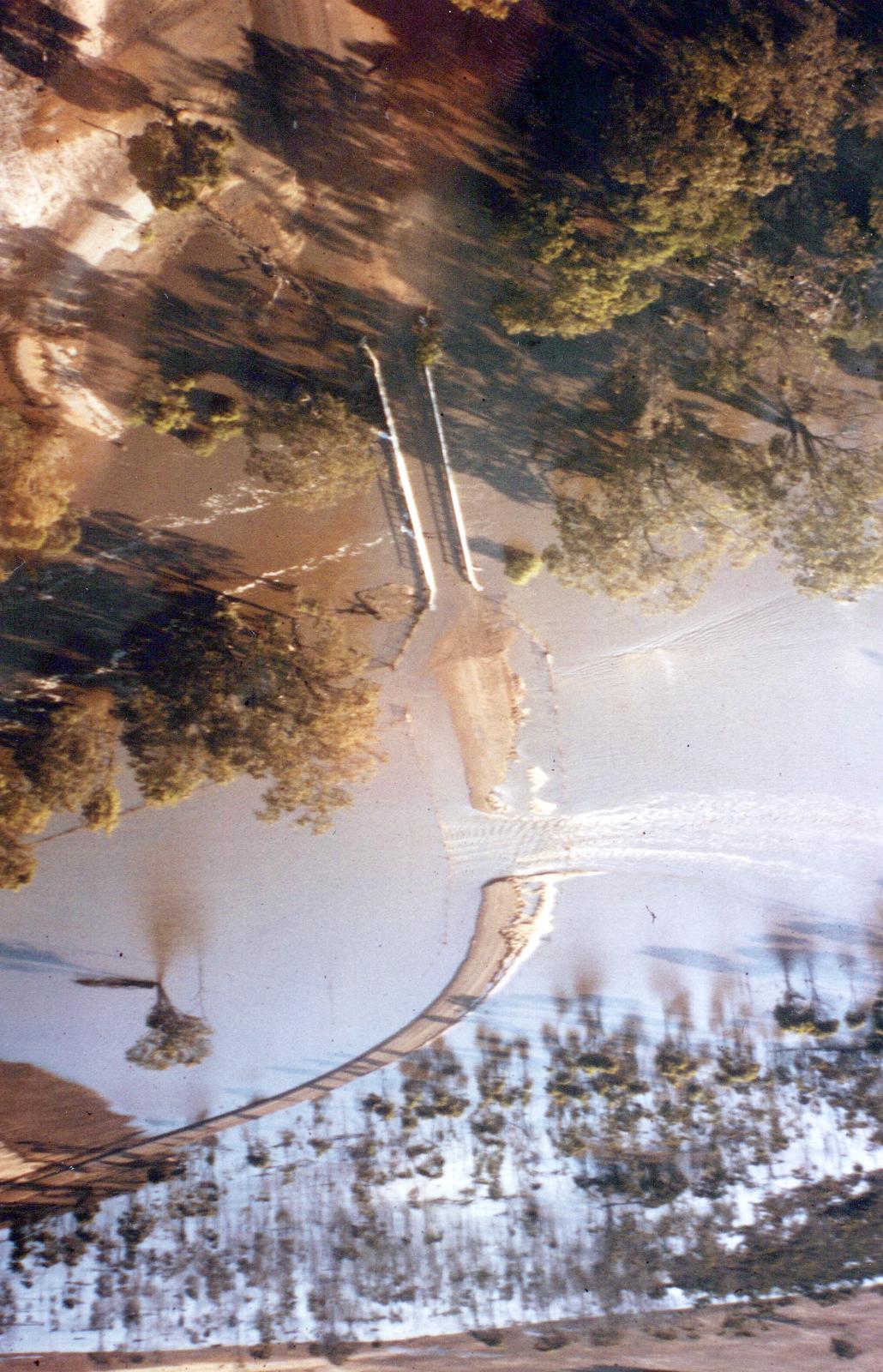 Aerial View Showing Breach On The Northern Causeway Approach To The Flooded Boyacup Bridge.