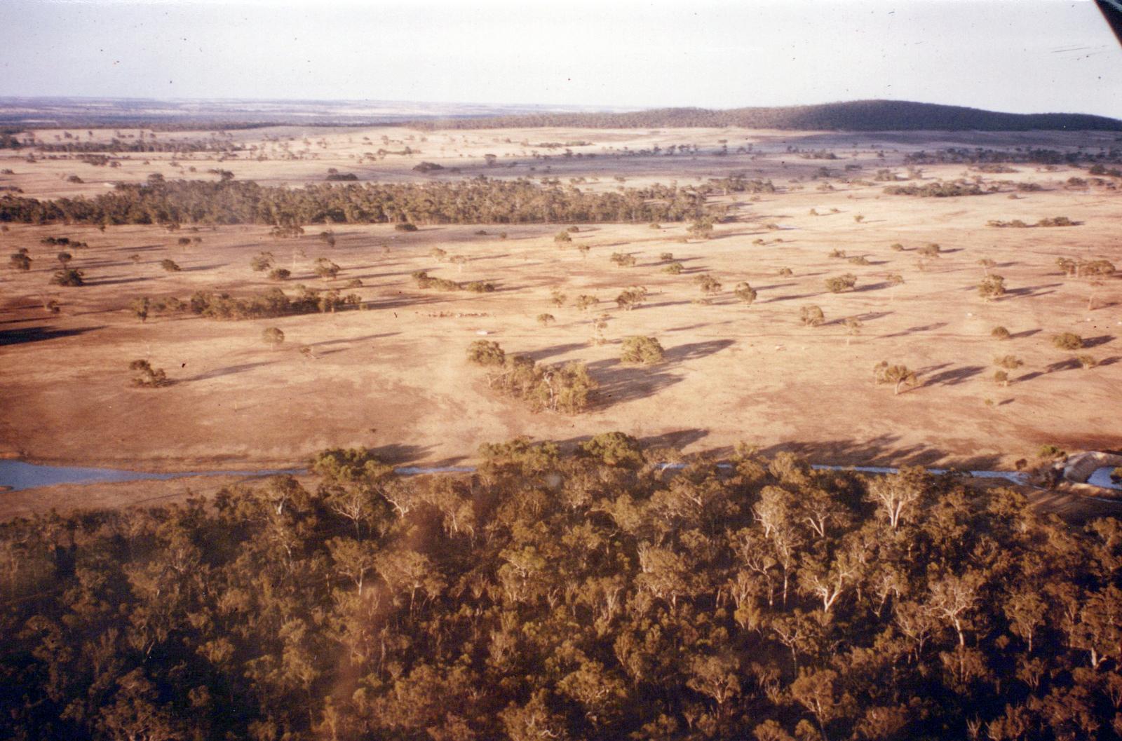 Aerial View Of Ray Wards Property, Unaffected By The Flood Of 1982.