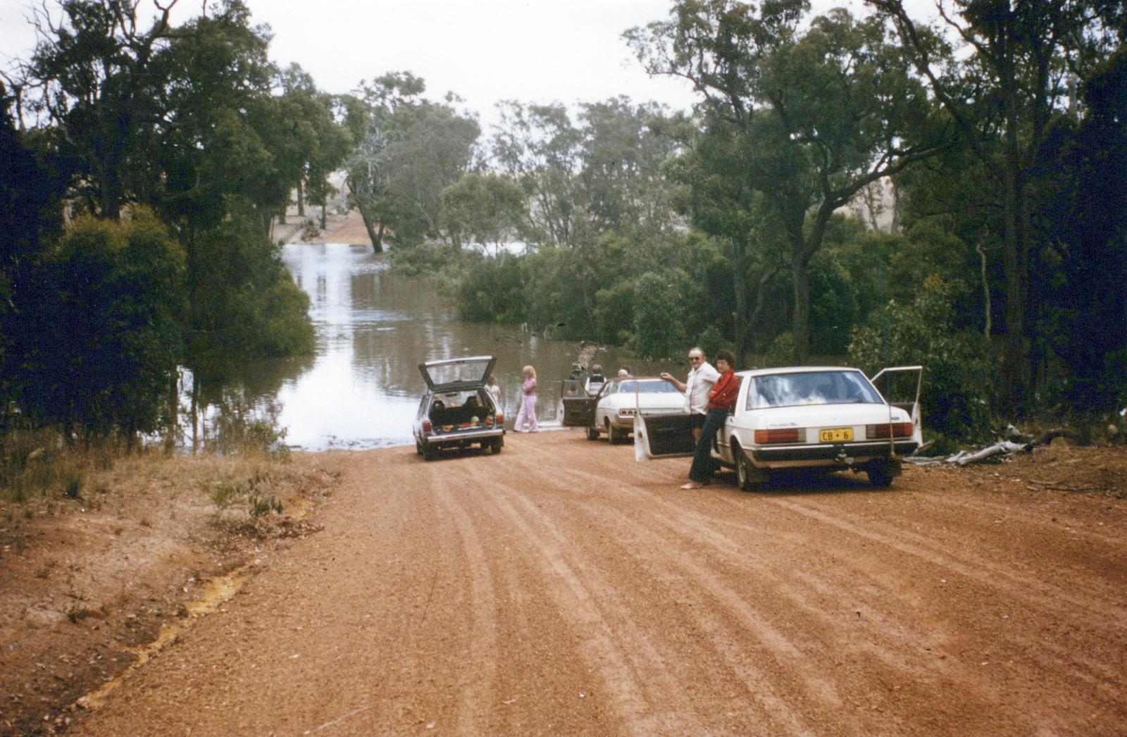 Franklin River With Floodwater Across Netley Road.