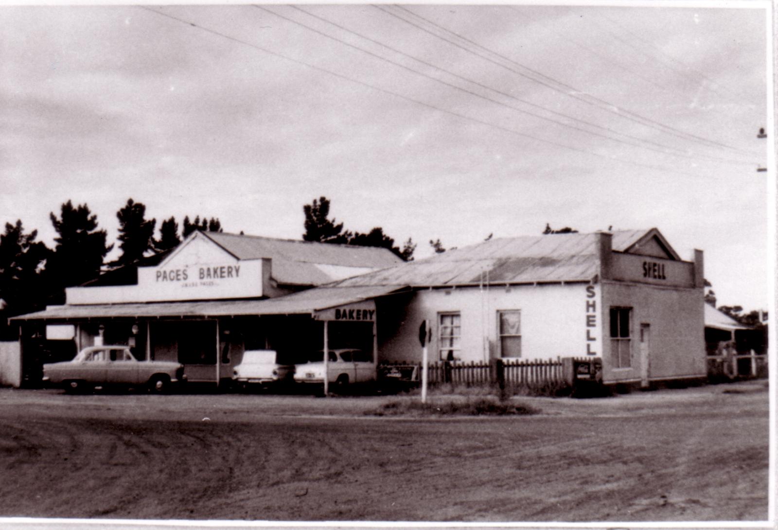 JB Pages Store and Bakery, and Shell Service Station.