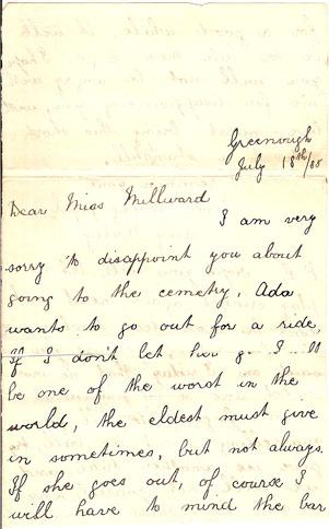 Letter written by Amy Maley