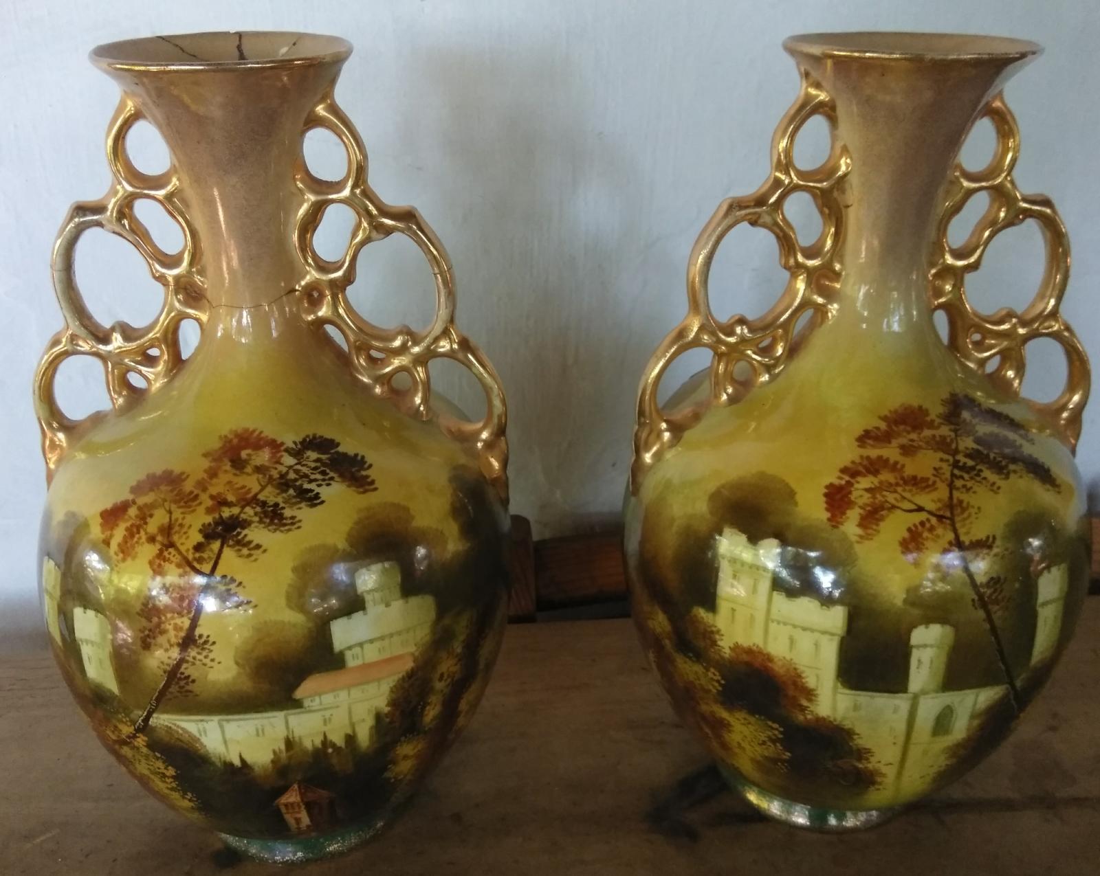 Pair of Royal Windsor Ware mantel vases