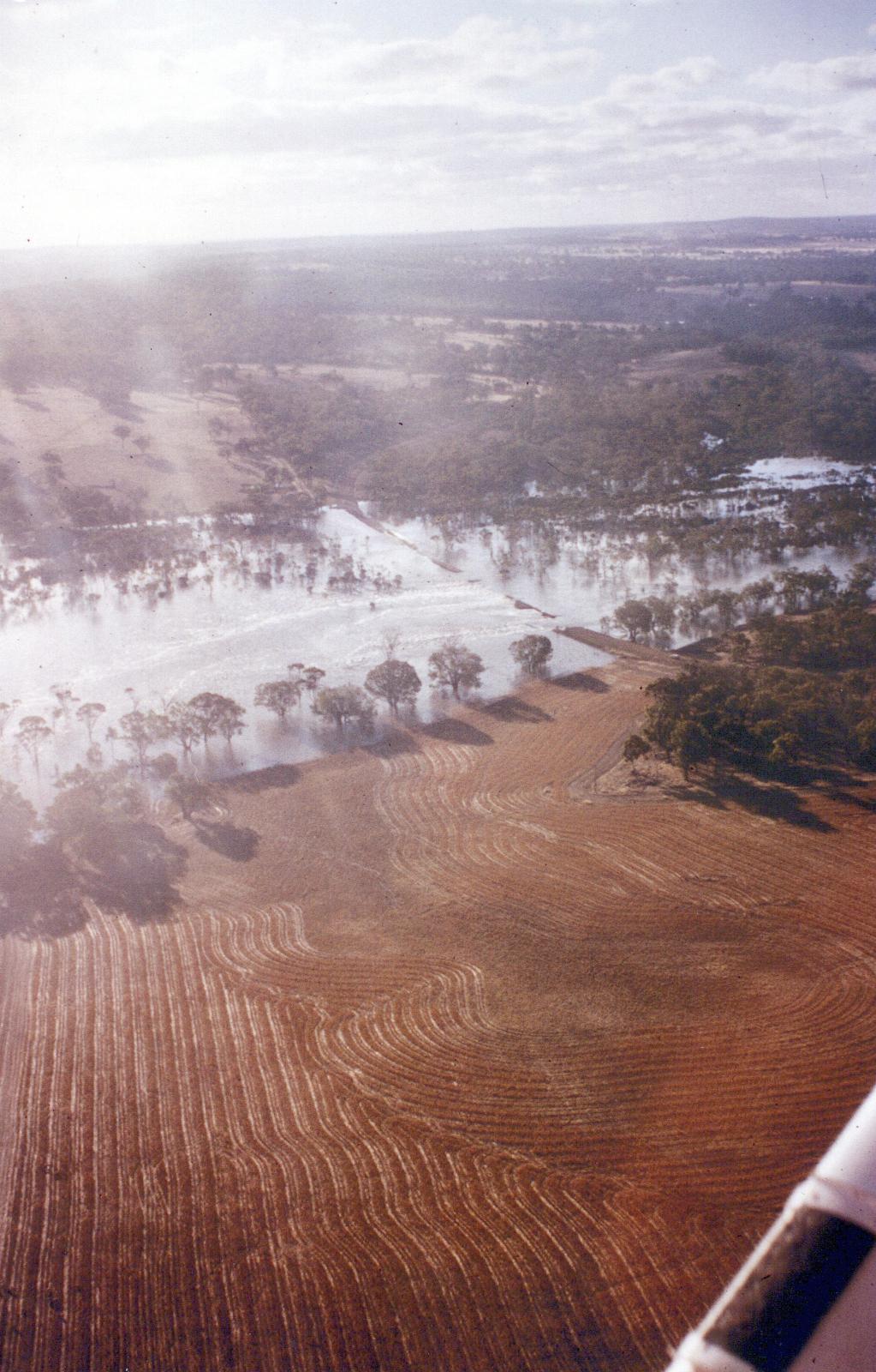 Receding floodwaters near the Yeriminup Bridge, Frankland River.