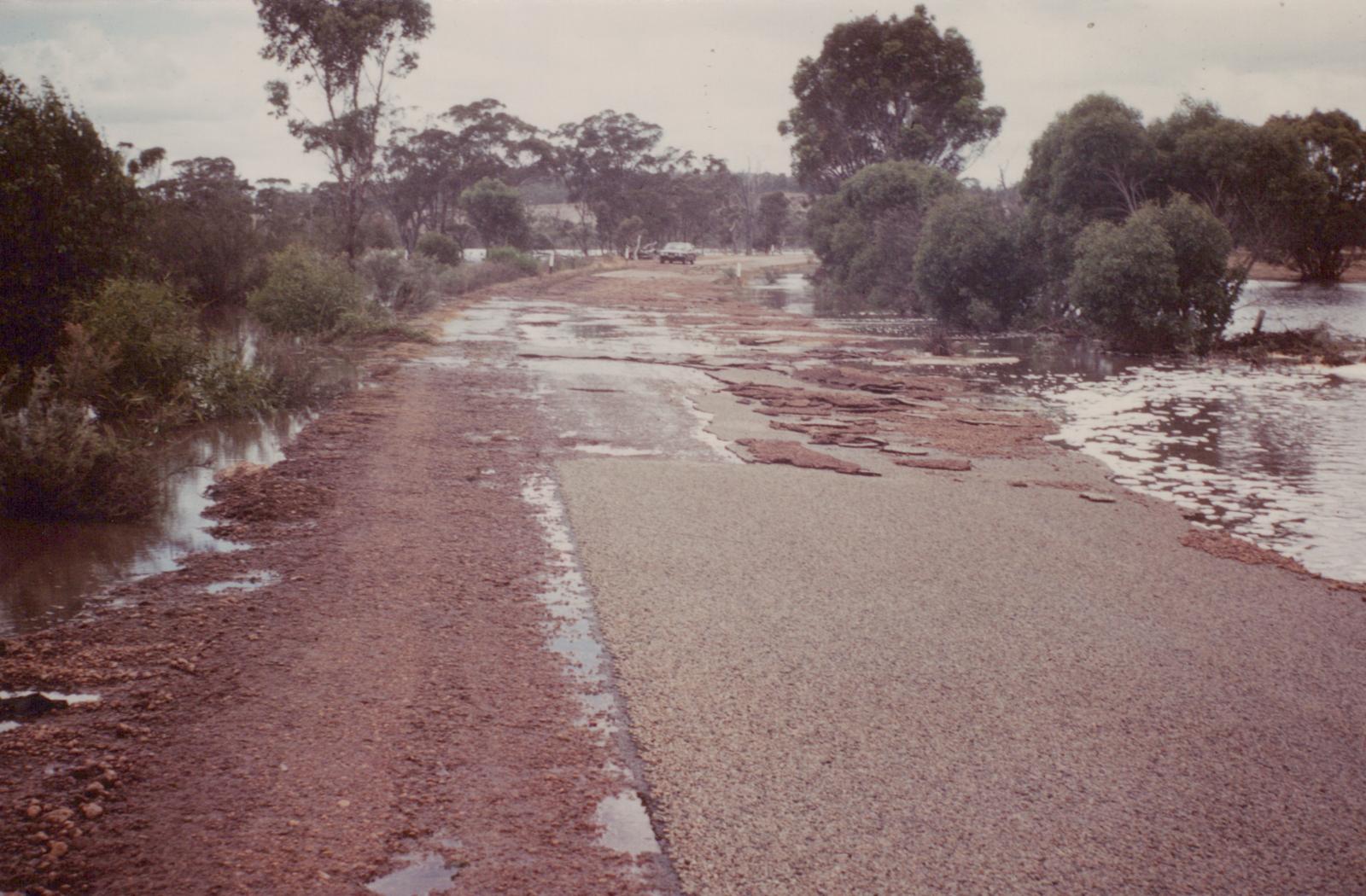 Shamrock Road, resulting flood damage.