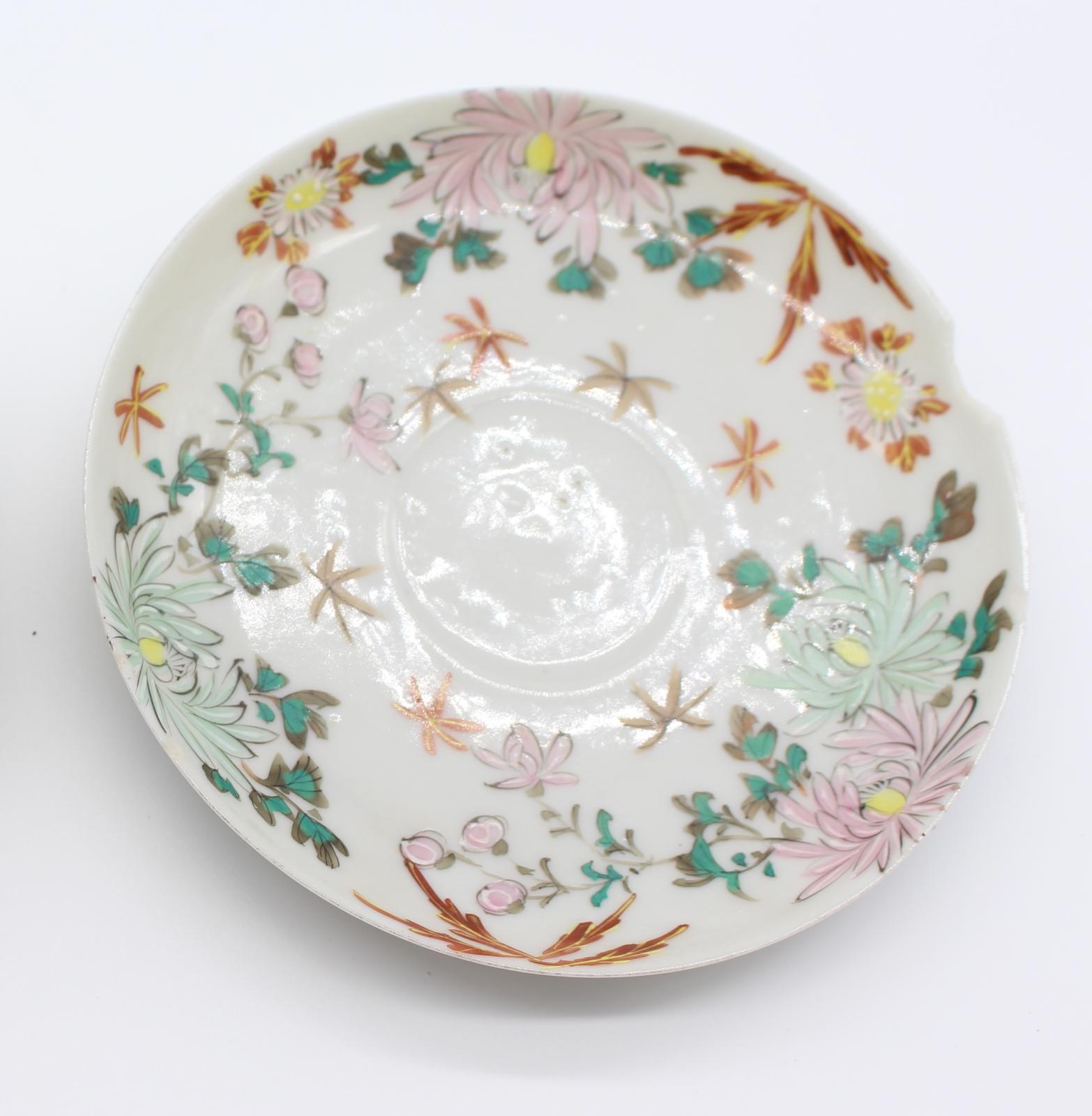 saucer with hand painted decoration