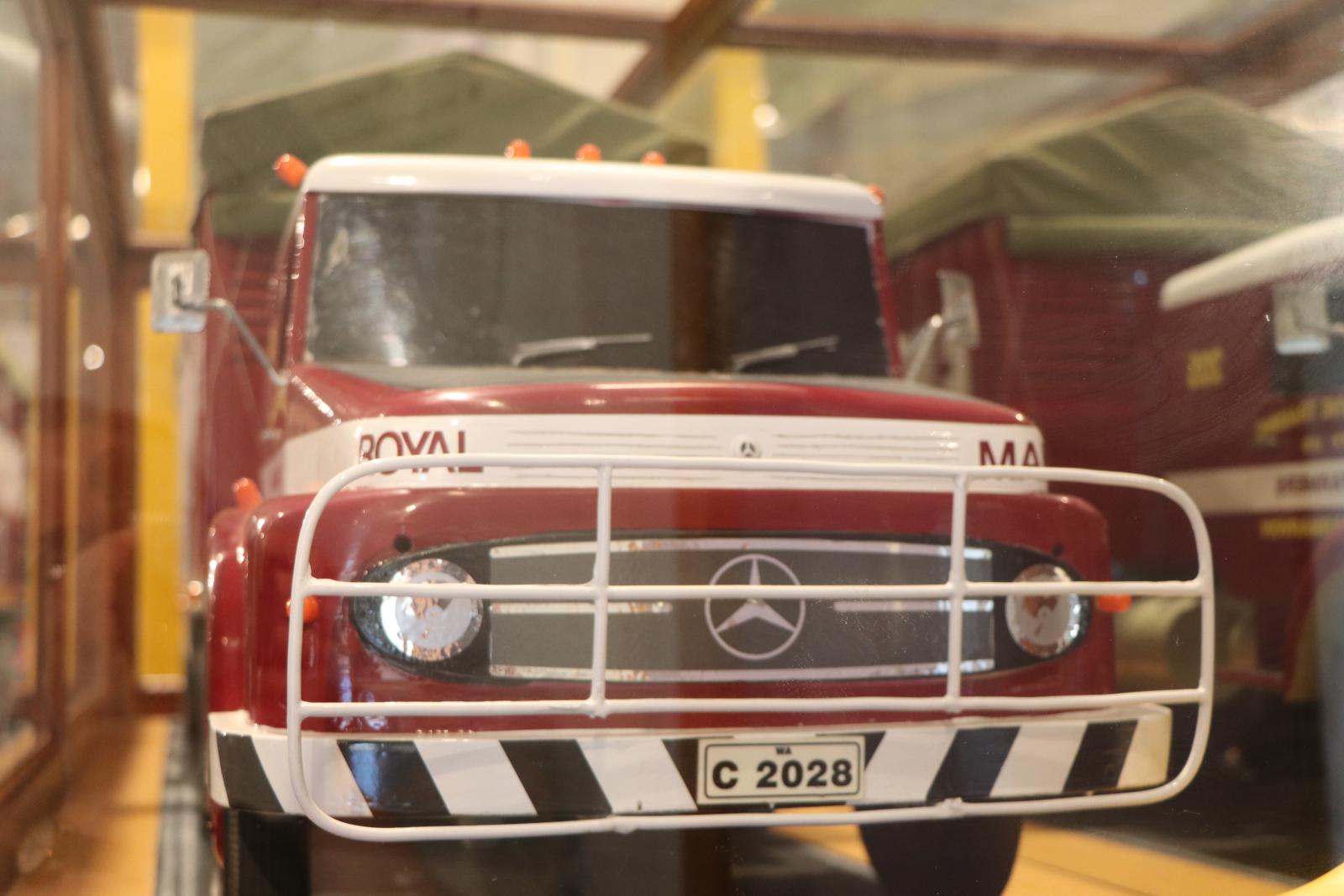 Front view of model Gascoyne truck, with bull bar, front window and number plate visible.