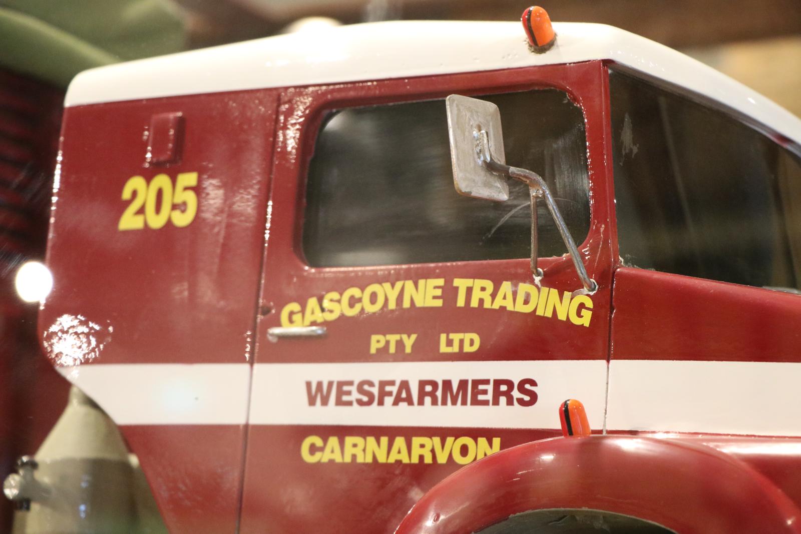 Close up of drivers side door of Gascoyne truck.