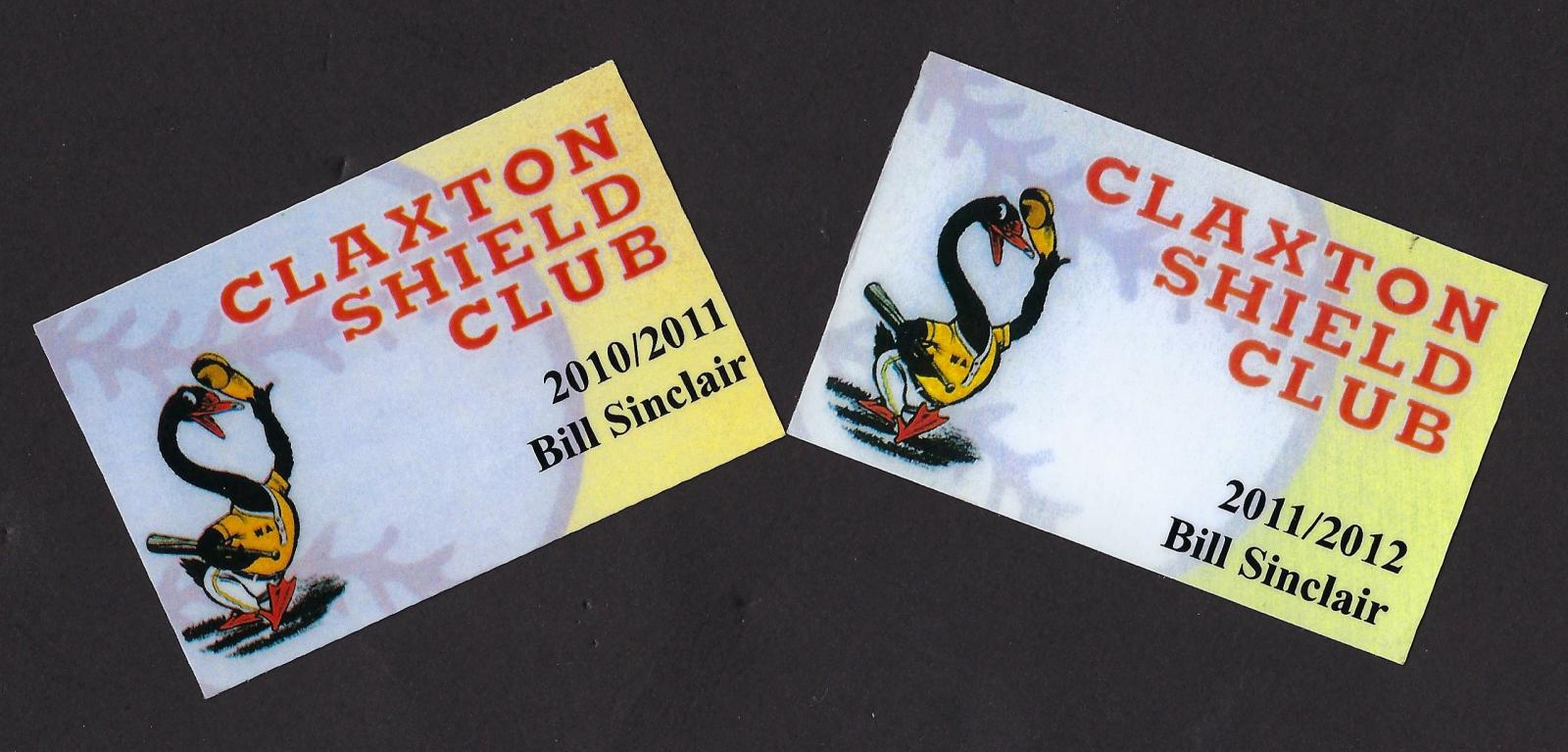 Claxton Shield Club membership cards