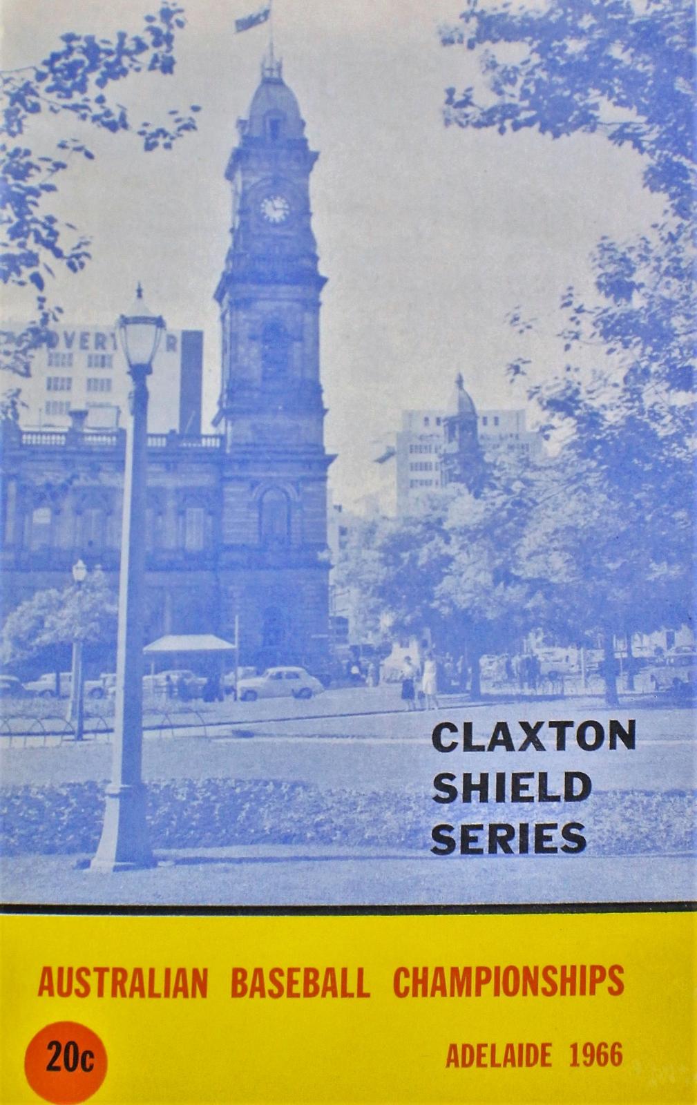 1966 Claxton Shield program - Adelaide (front cover)