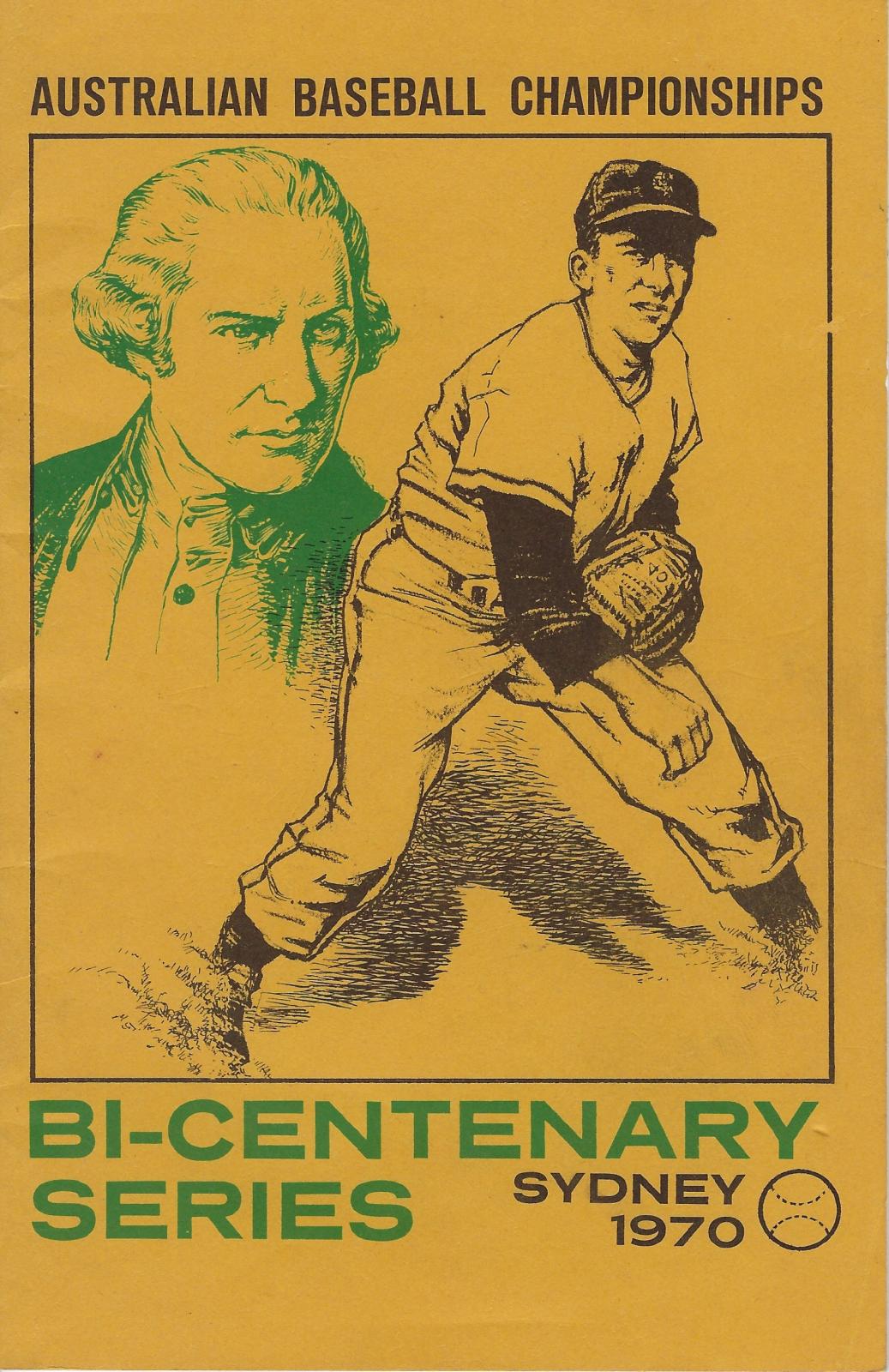 1970 Australian Baseball Championship Bi-Centenary Series program (front cover)