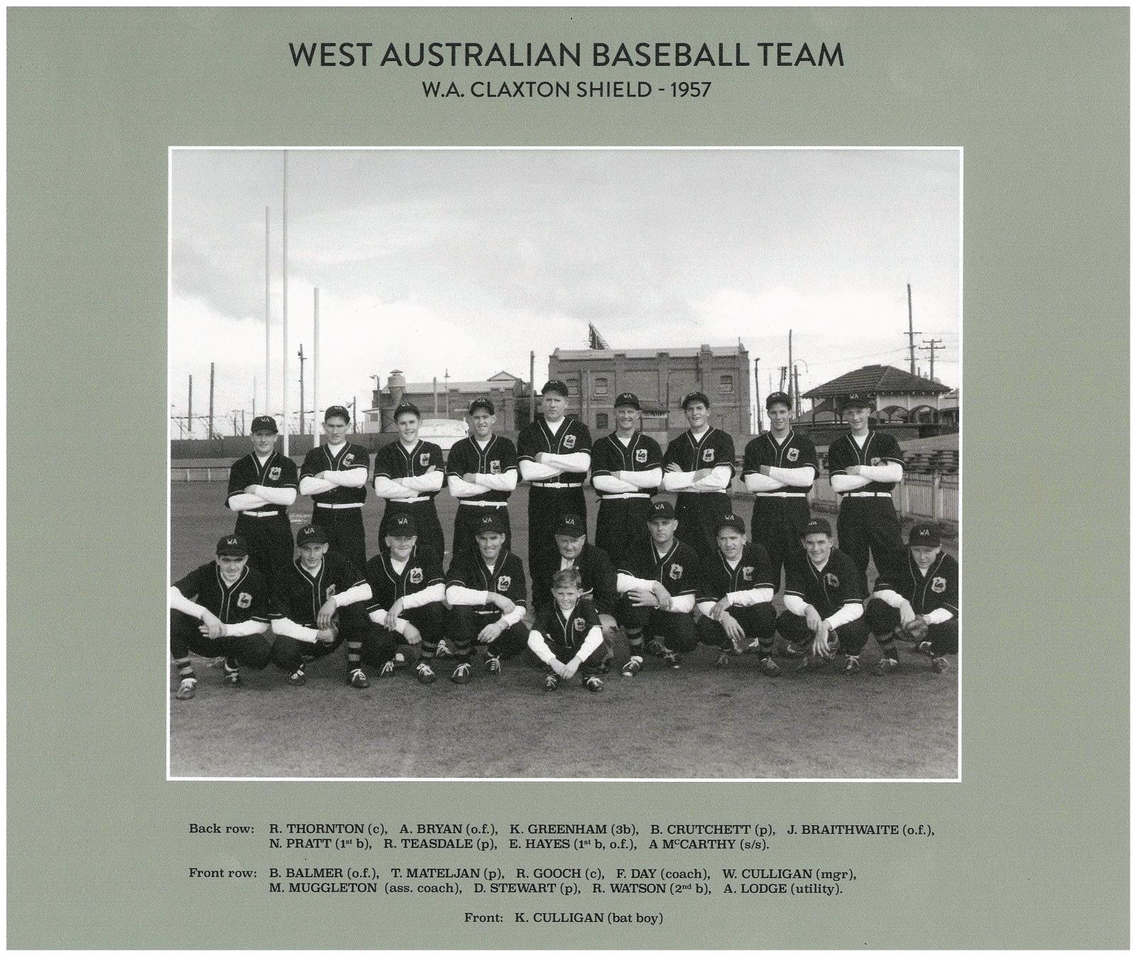 1957 Western Australian Claxton Shield Baseball Team