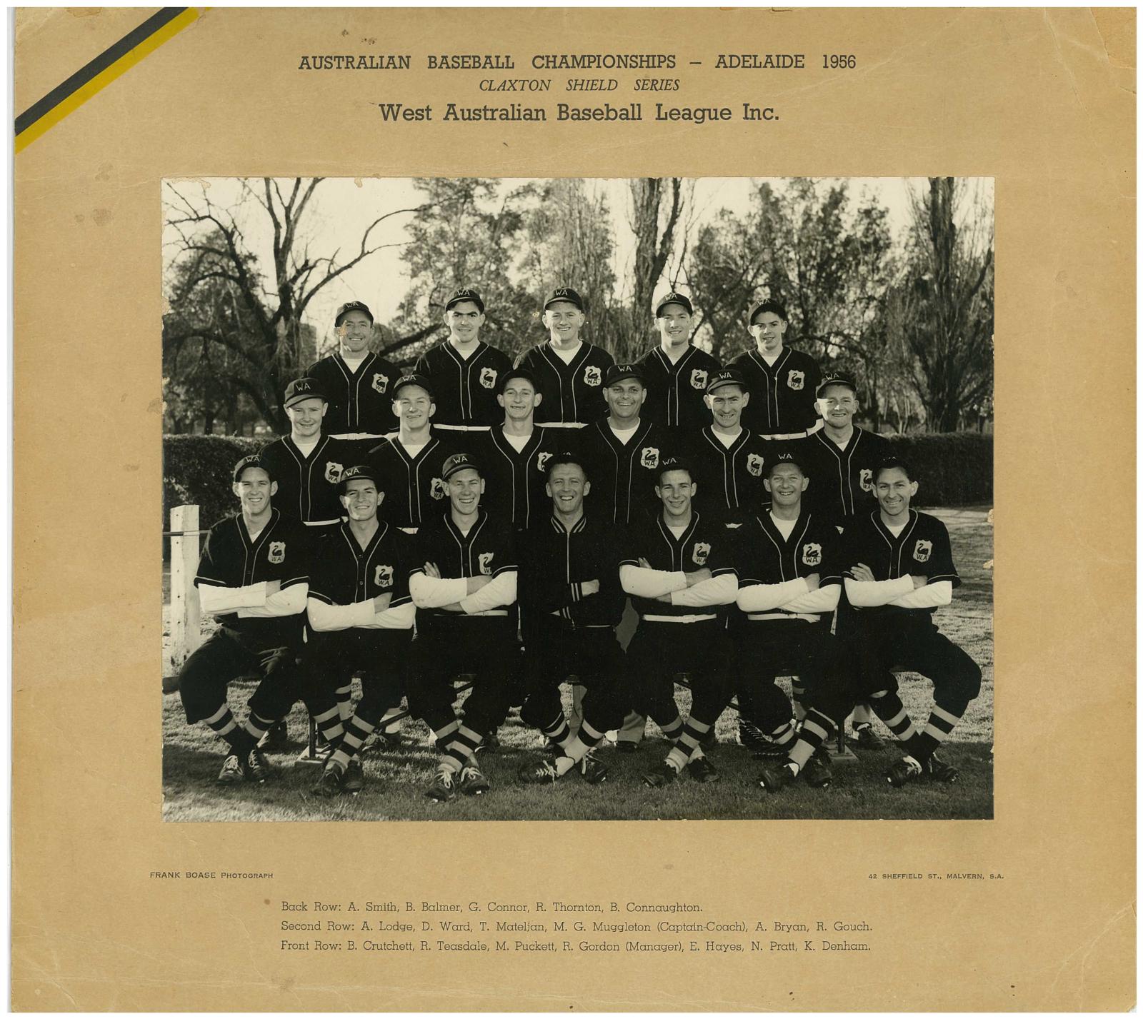 1956 Western Australian Baseball Championship Team