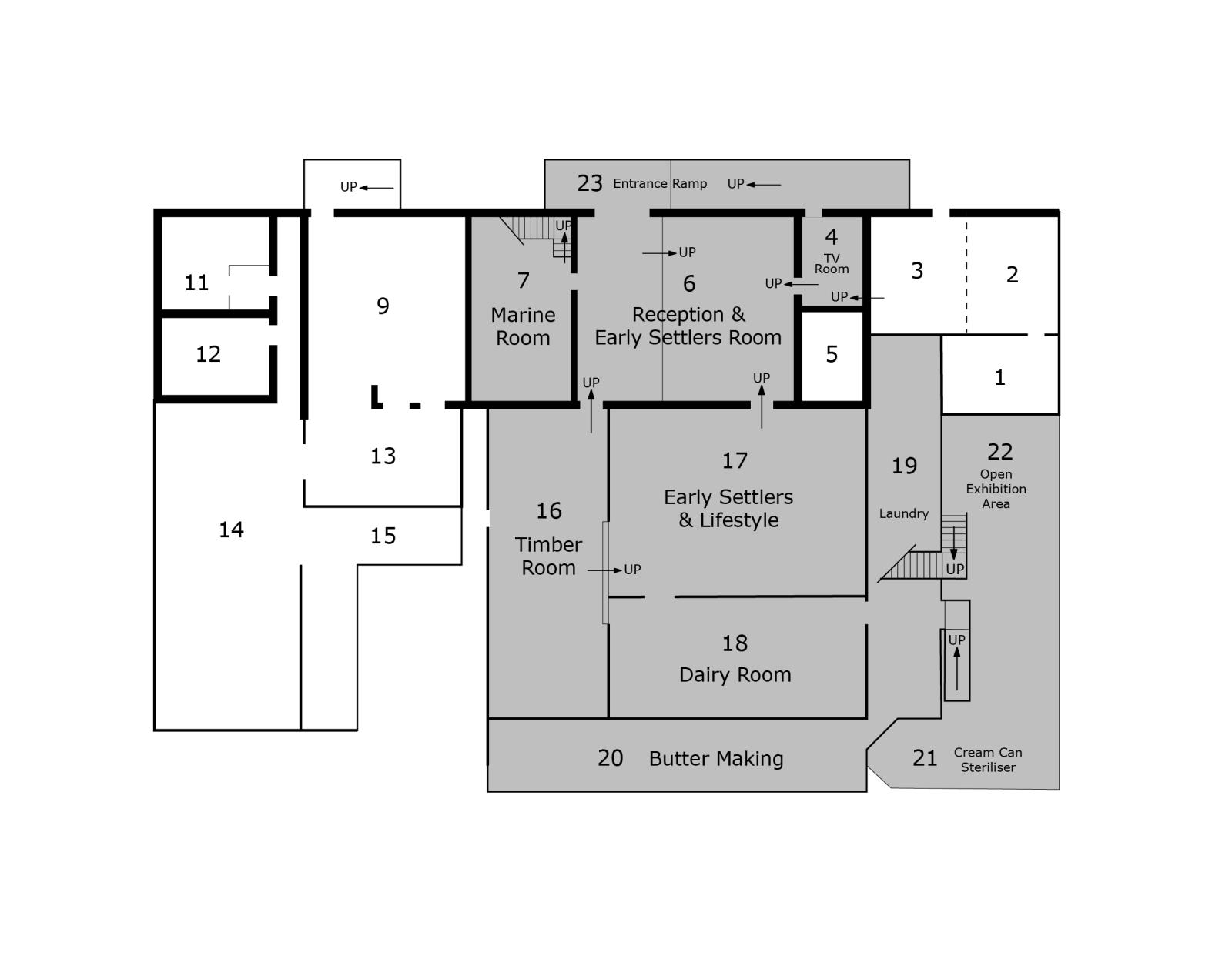 Ground floor plan of the Old Butter Factory