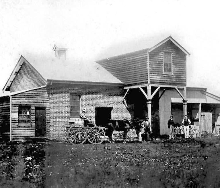 The first Busselton butter factory, 1898, located on the south west corner of Strelly Street and Fairlawn Road. Photo from State Library of WA