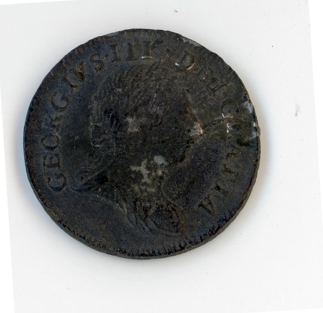 Reverse view 1770 silver fourpence.