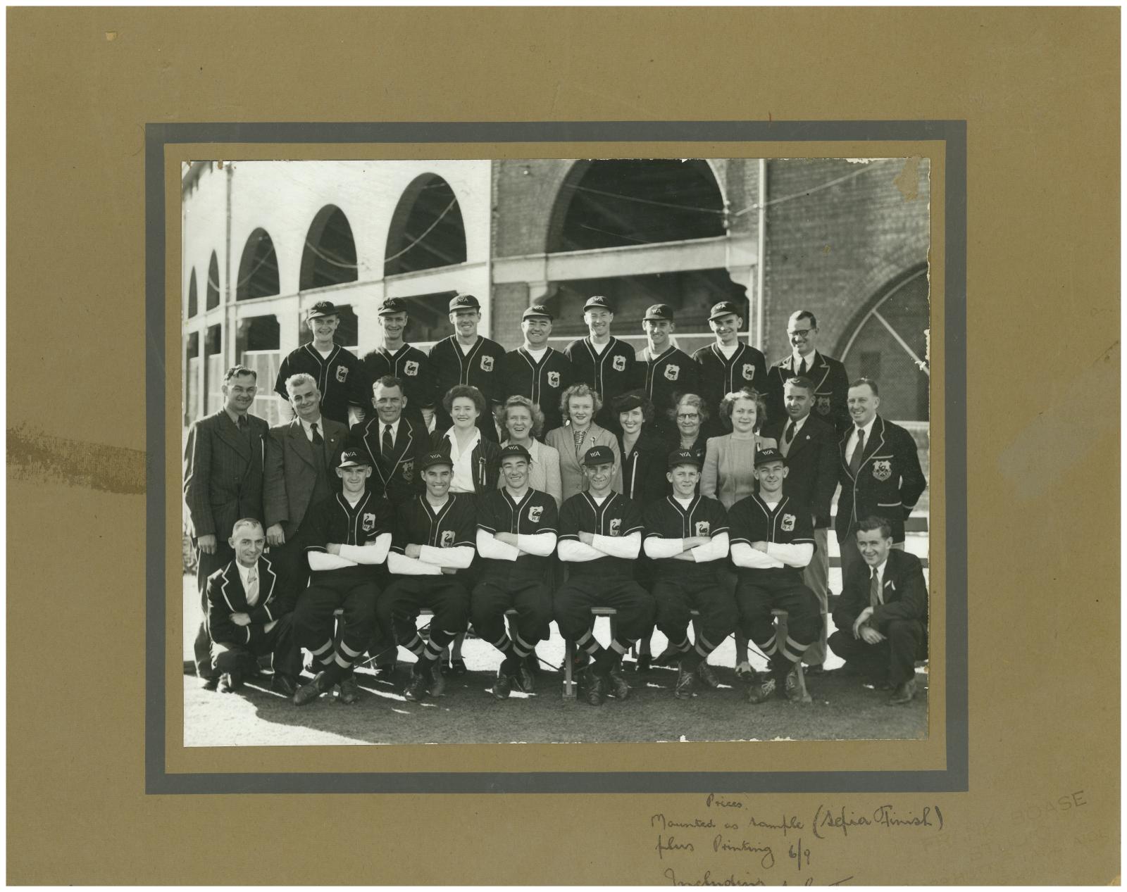 2020.190 West Australian 1947 Baseball Team (with officials & partners) - Adelaide