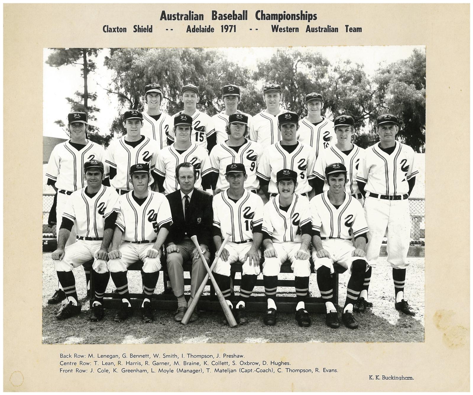 1971 Western Australian Claxton Shield Series baseball team