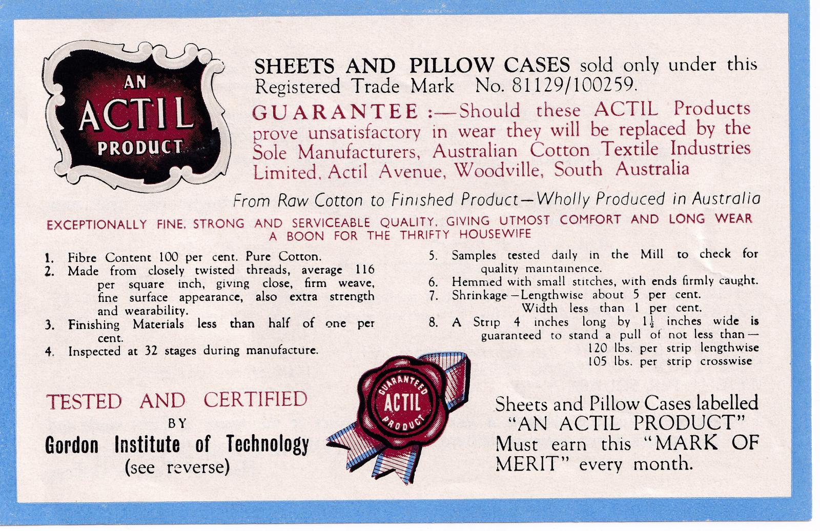 Actil Sheets | Collections WA