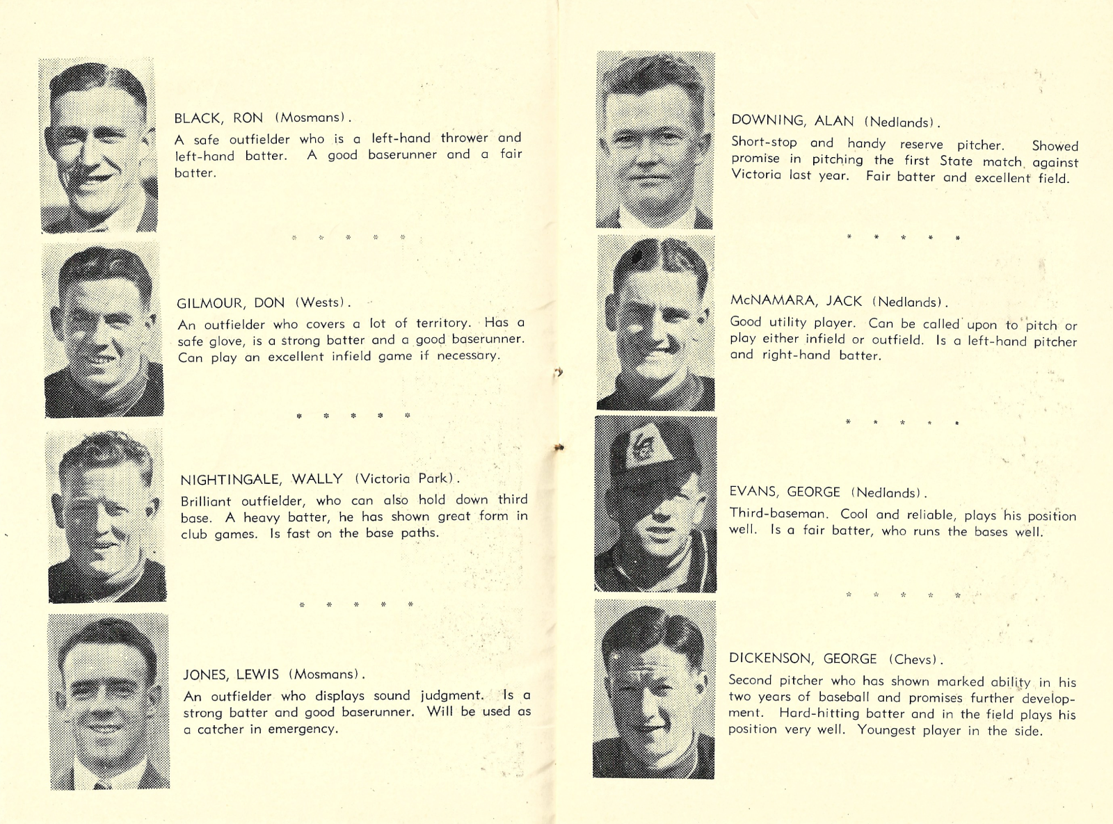 2020.61-1 West Australian 1937 Claxton Shield Programme (WA player profiles)