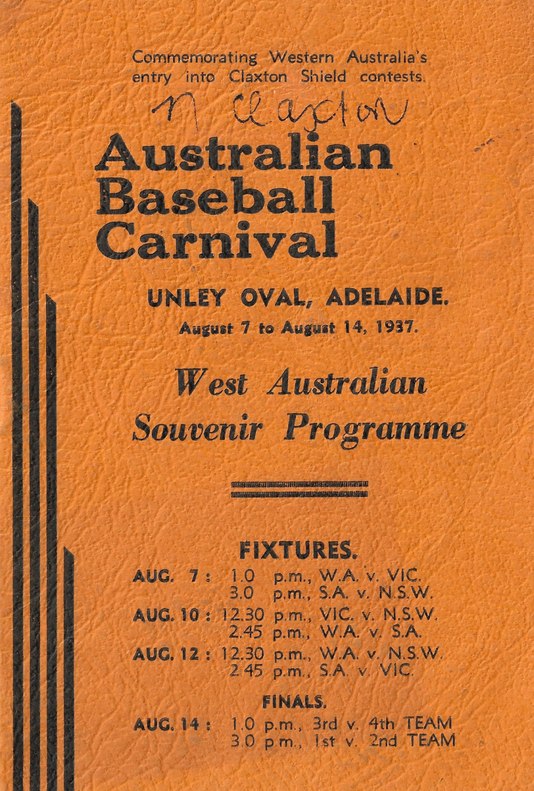 2020.61-1 West Australian 1937 Claxton Shield Programme (front)