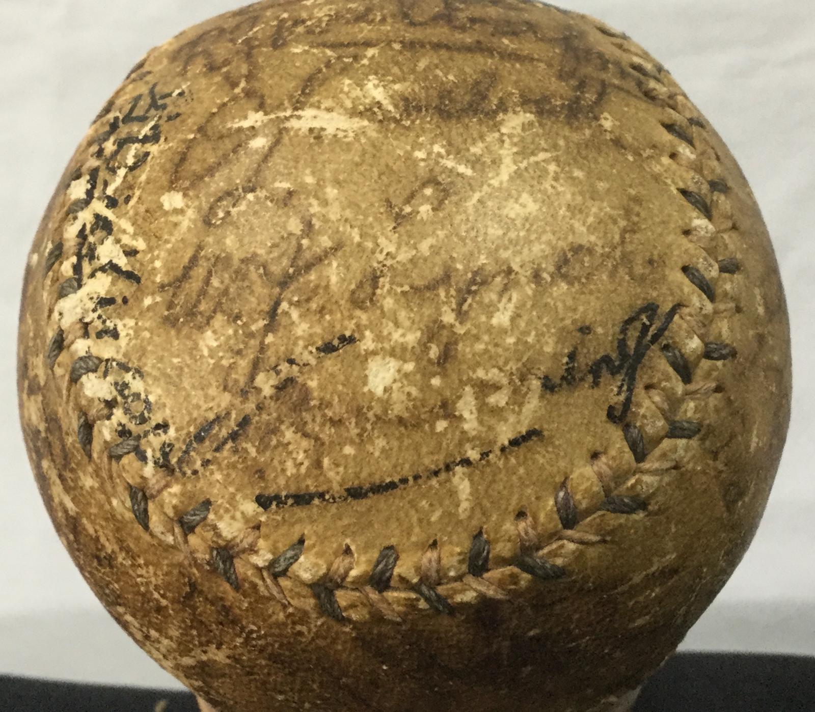 1936 signed baseball from the first games between Western Australia and Victoria