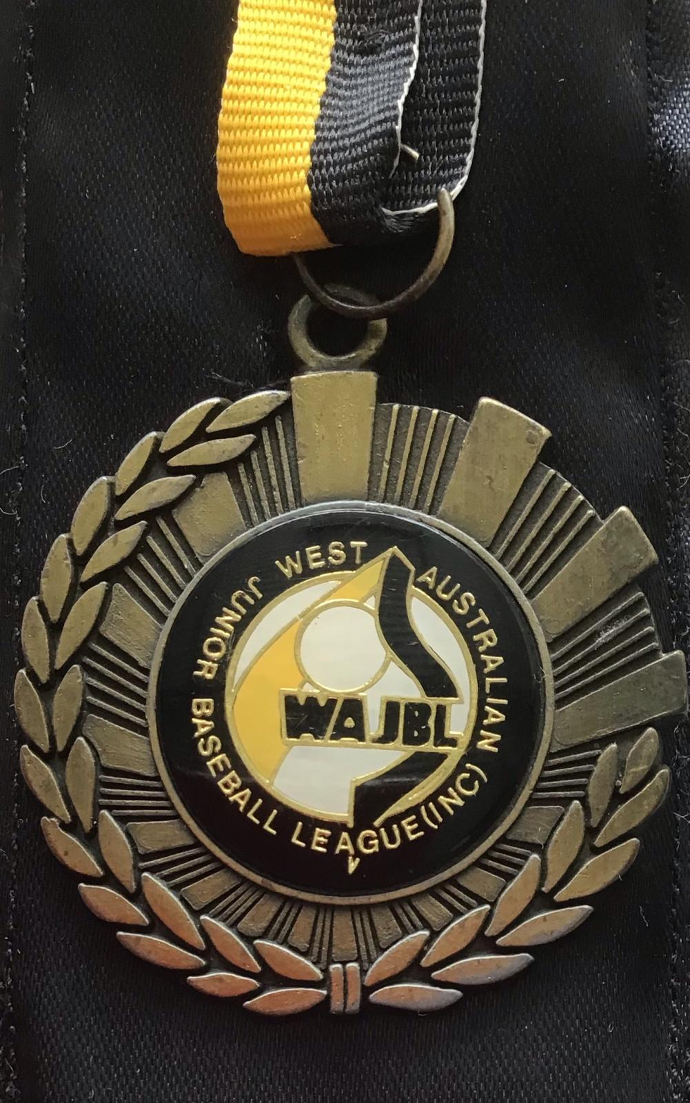 1991 WAJBL 'Tommy Smith Cup' baseball medallion (obverse)