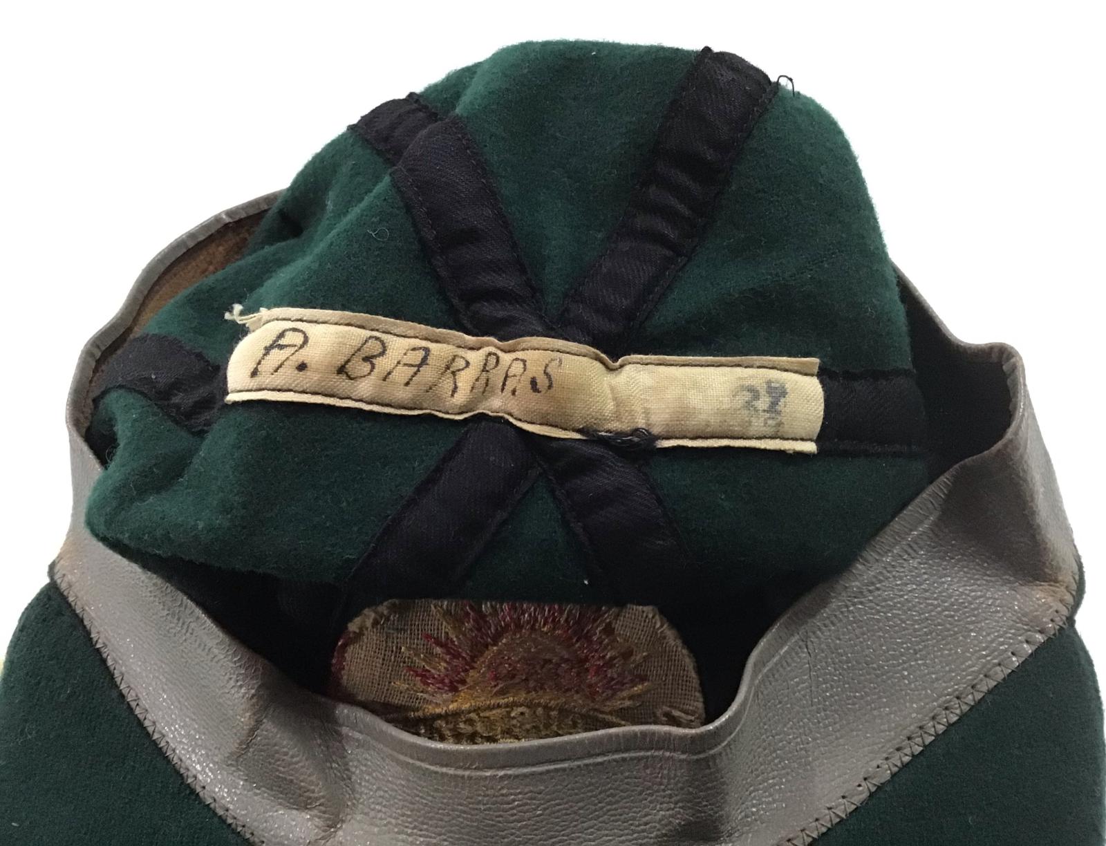2020.52 - Alex Barras' 1939 All Australian Baseball Cap (name tag)